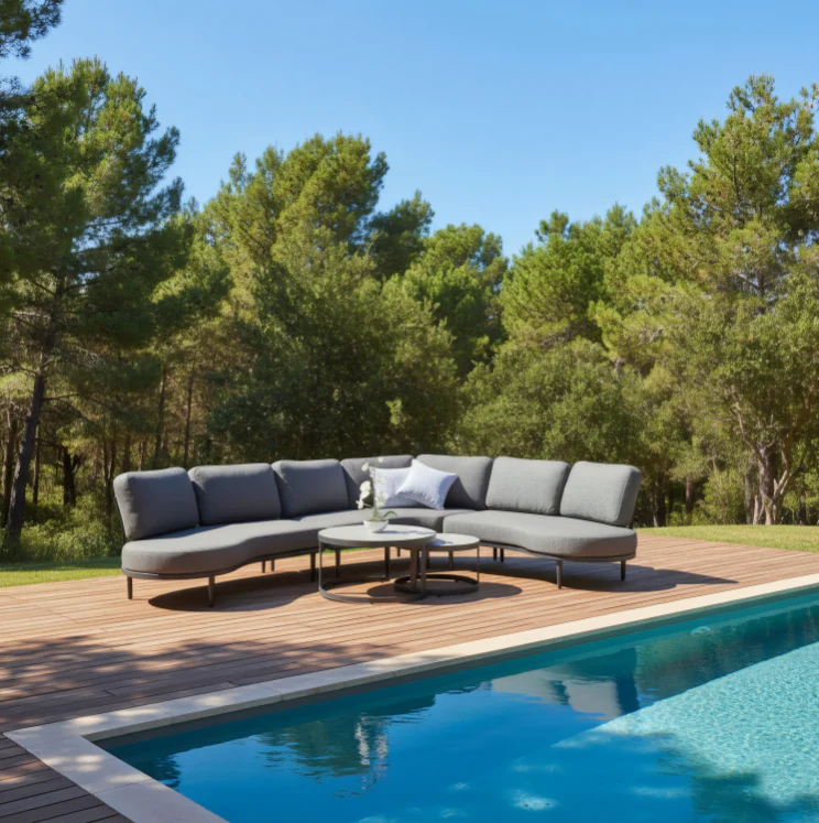 Aberdeen 5 Seater Aluminium Outdoor Lounge with Ancona Coffee Table - Image 3