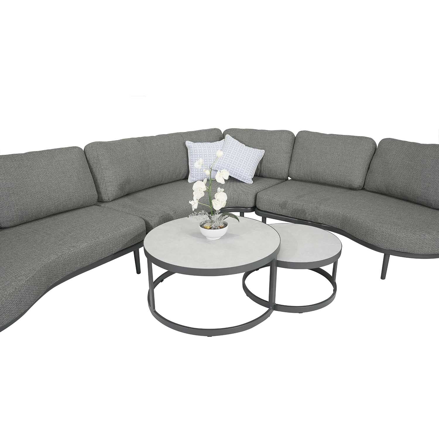 Aberdeen 5 Seater Aluminium Outdoor Lounge with Ancona Coffee Table - Image 4