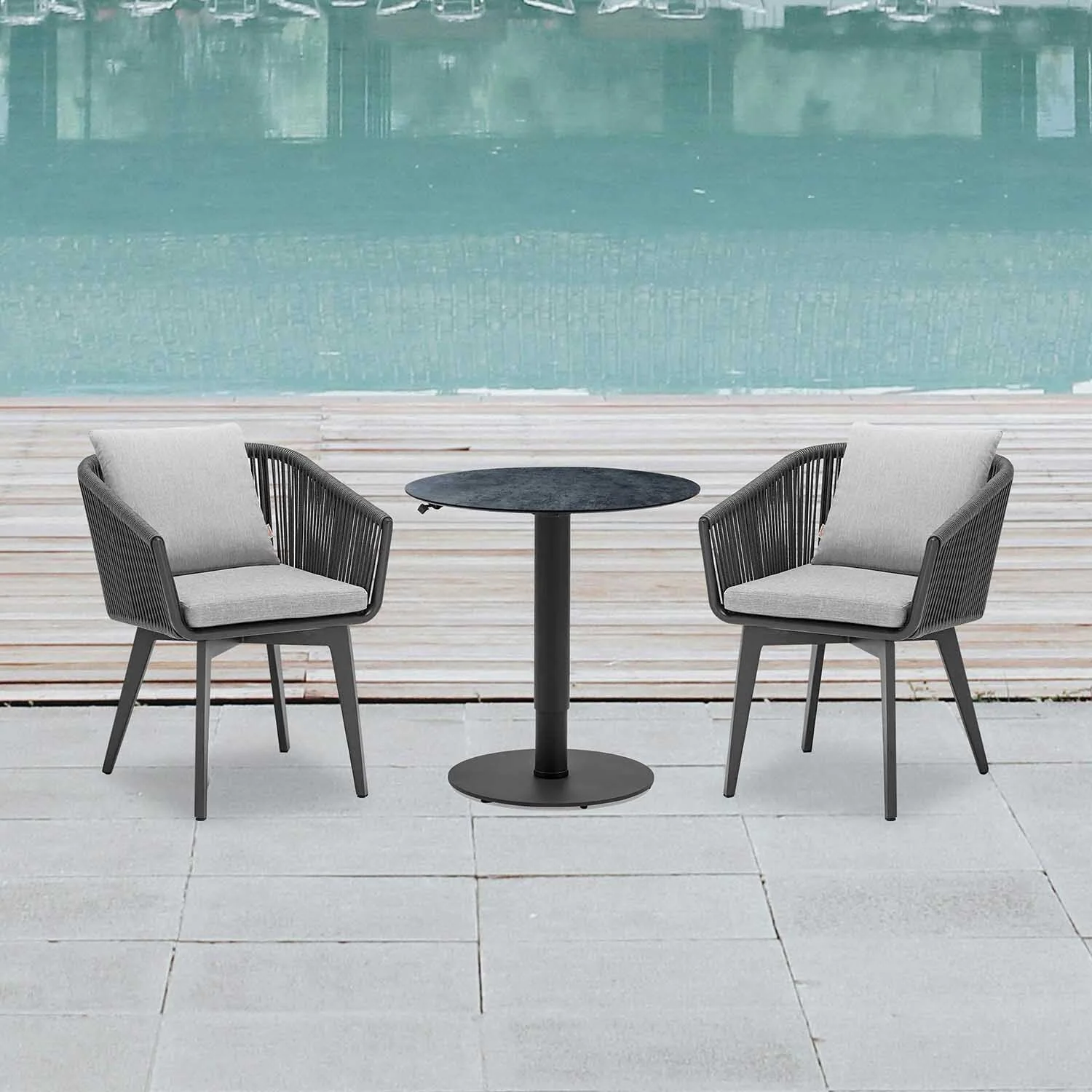 Adeline 70 cm Table Truro Chair Outdoor Balcony Setting - Image 2
