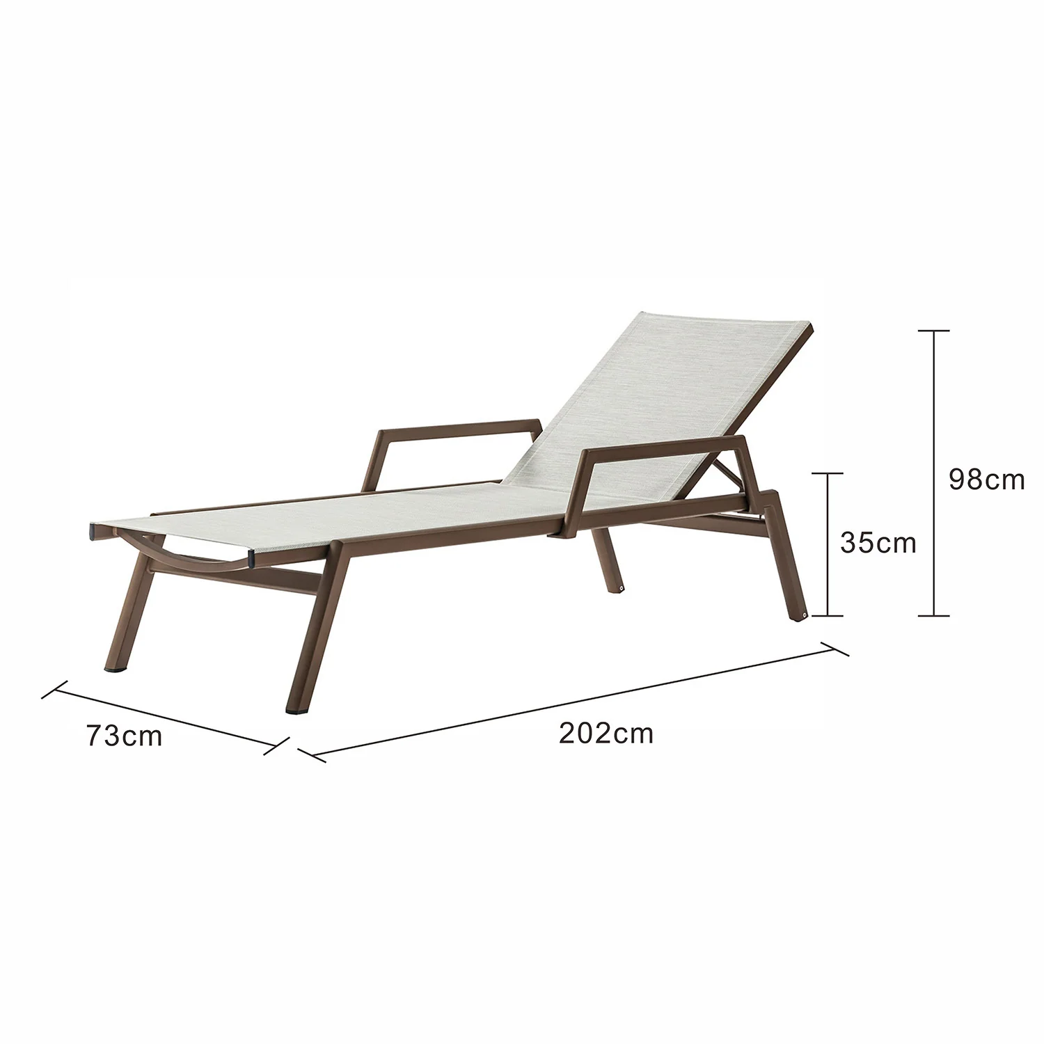 Adeline Aluminium Outdoor Sunlounger - Image 3