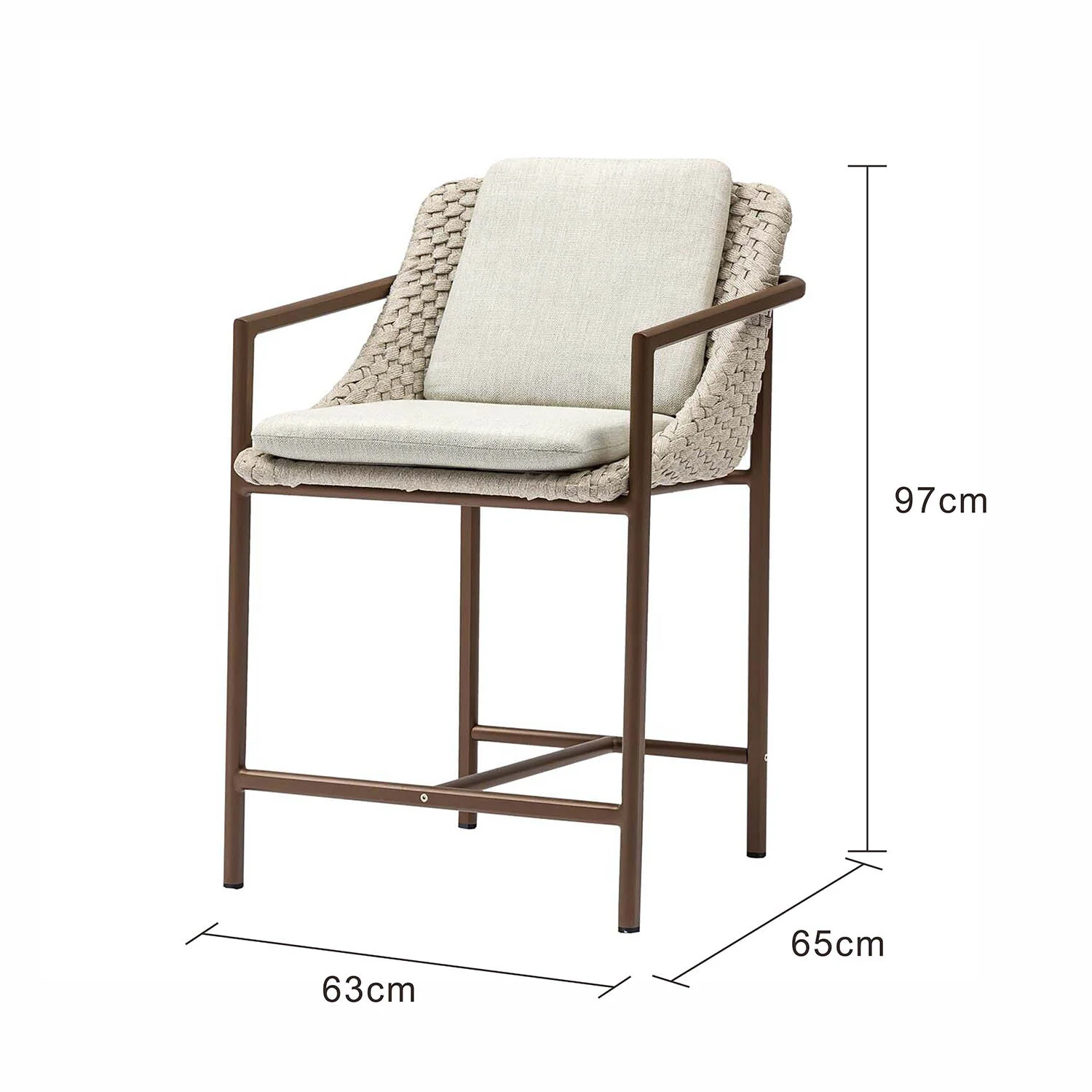 Adeline Rope Outdoor Bar Stool - Image 3