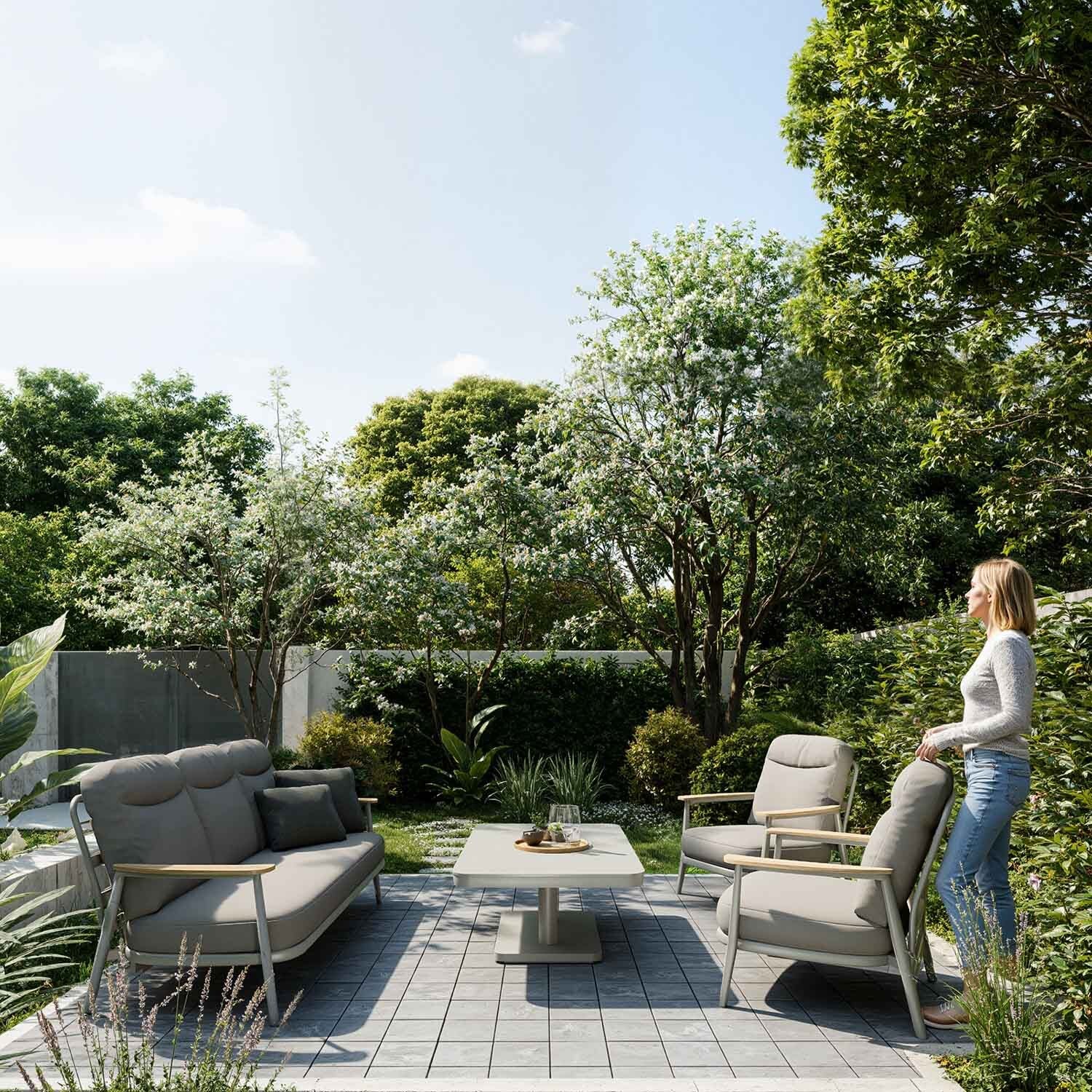 Anchorage 5 Seater Outdoor Aluminium Recliner Lounge - Image 4