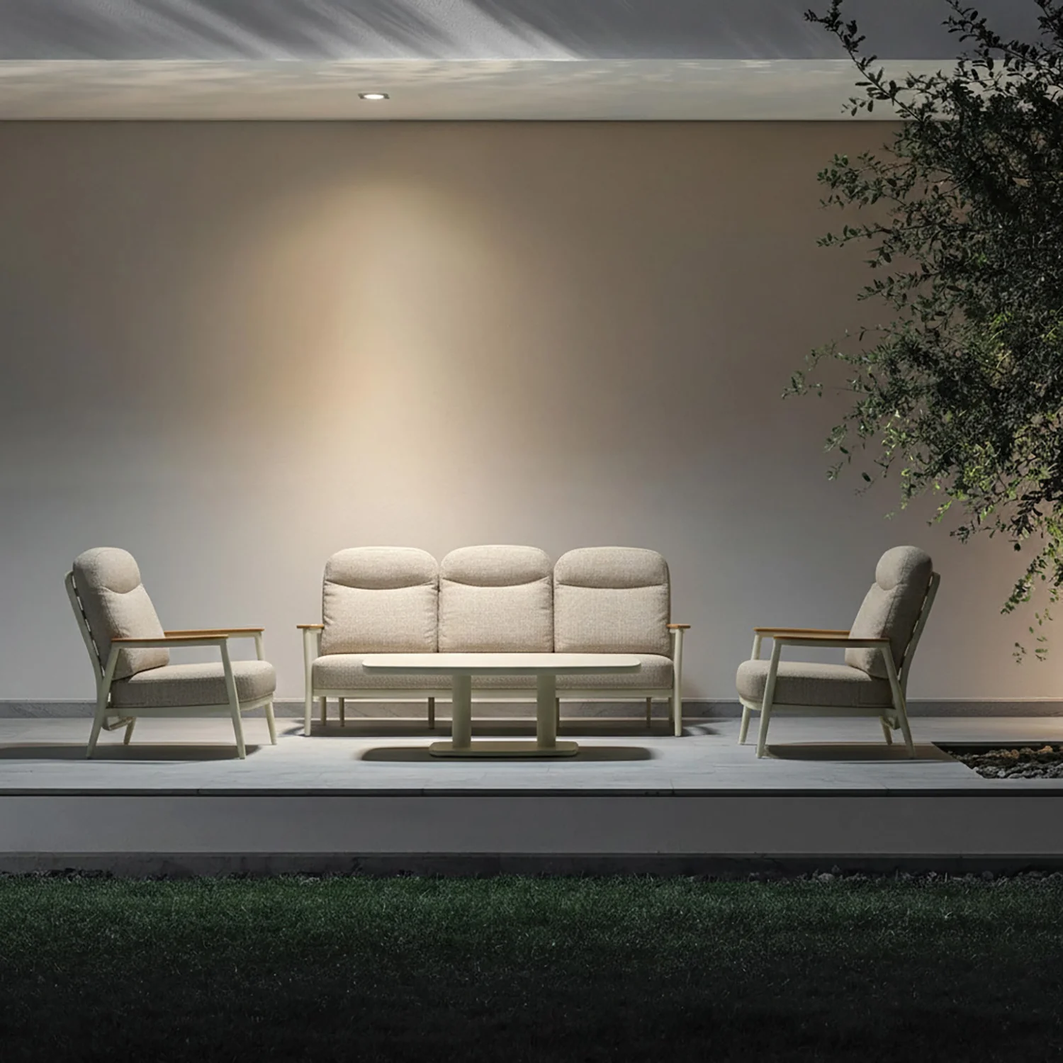 Anchorage 5 Seater Outdoor Aluminium Recliner Lounge with Coffee Table - Image 2