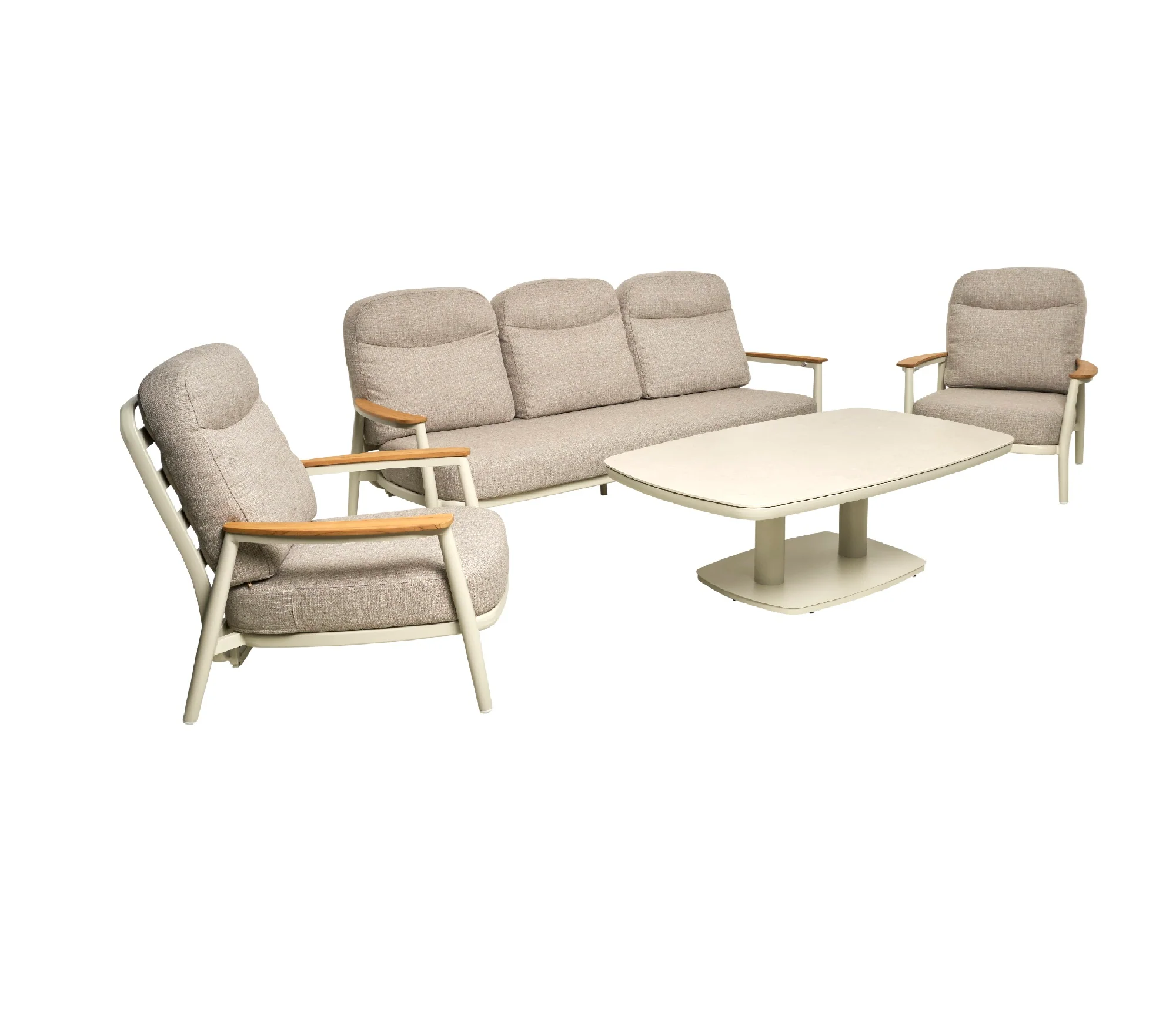 Anchorage 5 Seater Outdoor Aluminium Recliner Lounge with Coffee Table - Image 3