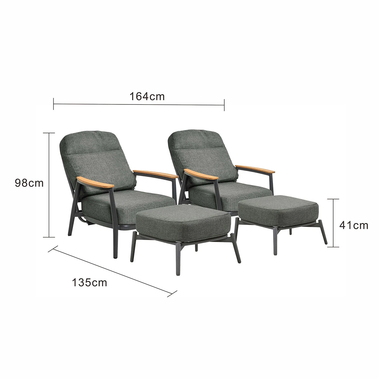 Anchorage Aluminium Outdoor 4 PCS Balcony Setting - Image 7