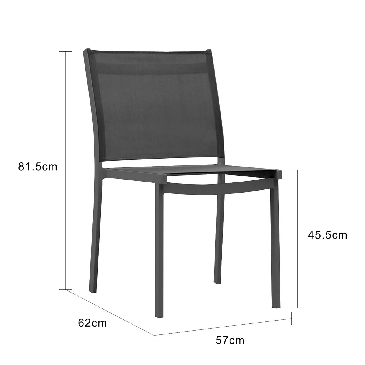 April Outdoor Aluminium Armless Dining Chair - Image 4