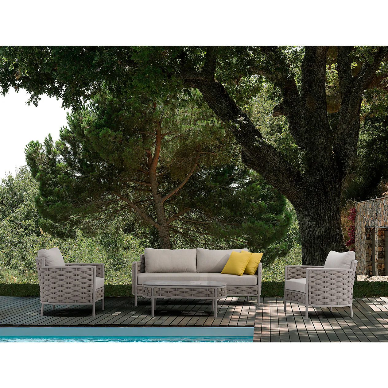 Boston Outdoor Rope Coffee Table 107 cm - Image 5