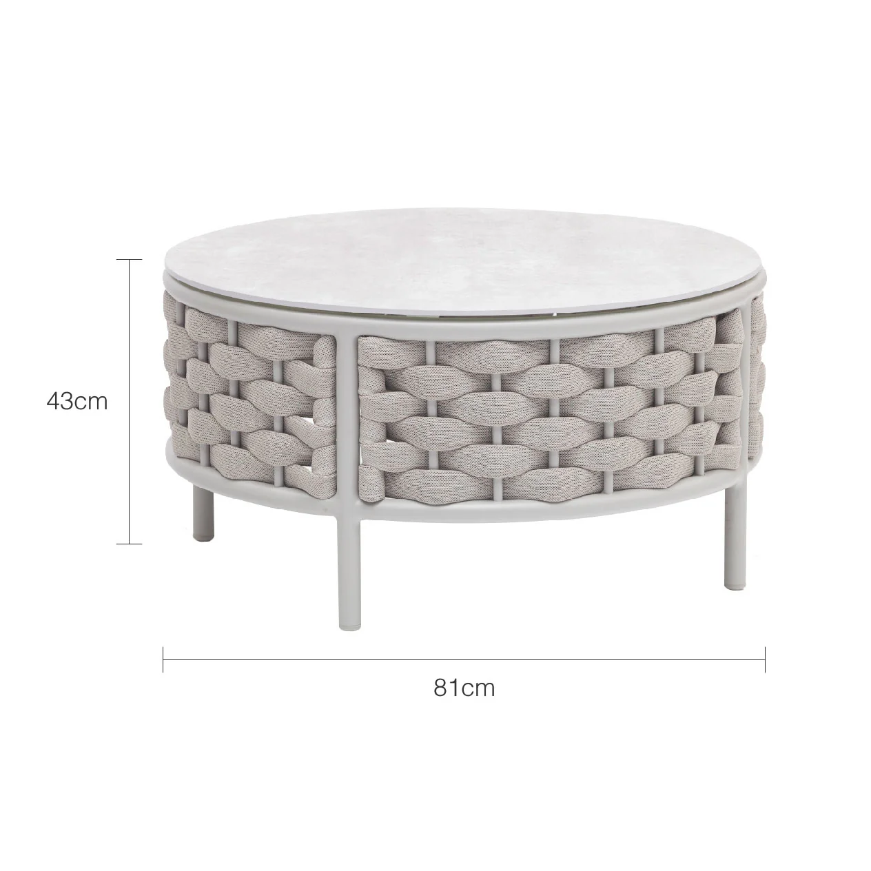 Boston Outdoor Rope Round Coffee Table 81 cm - Image 5