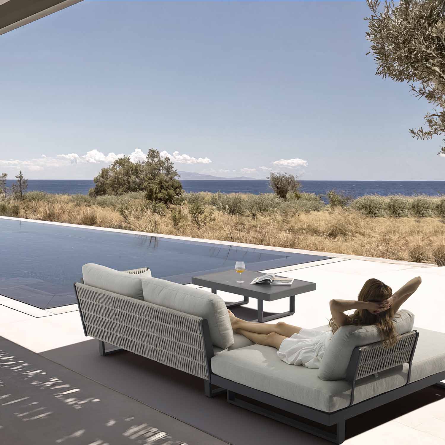 Breeze Rope Outdoor 2 Seater Lounge With Left Arm - Image 3
