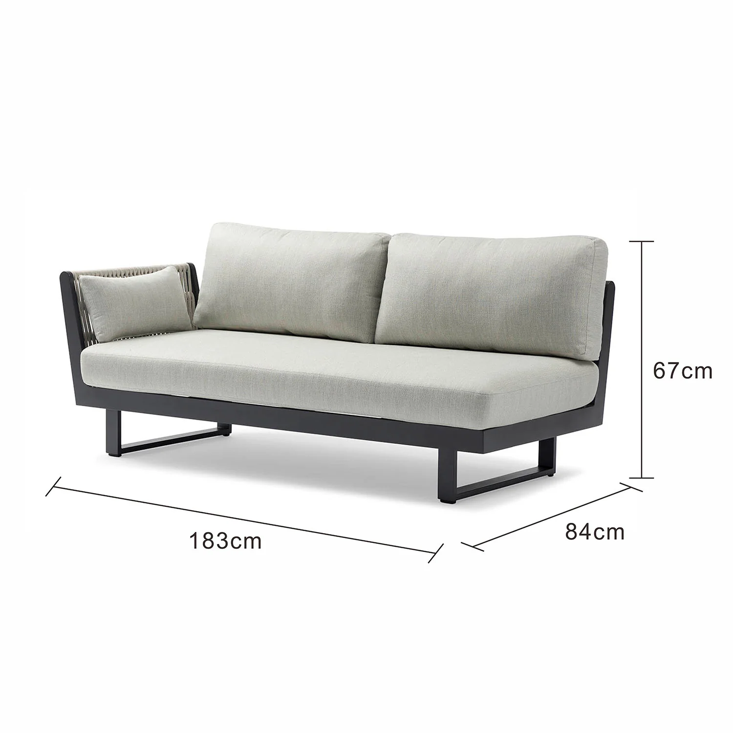 Breeze Rope Outdoor 2 Seater Lounge With Right Arm - Image 3