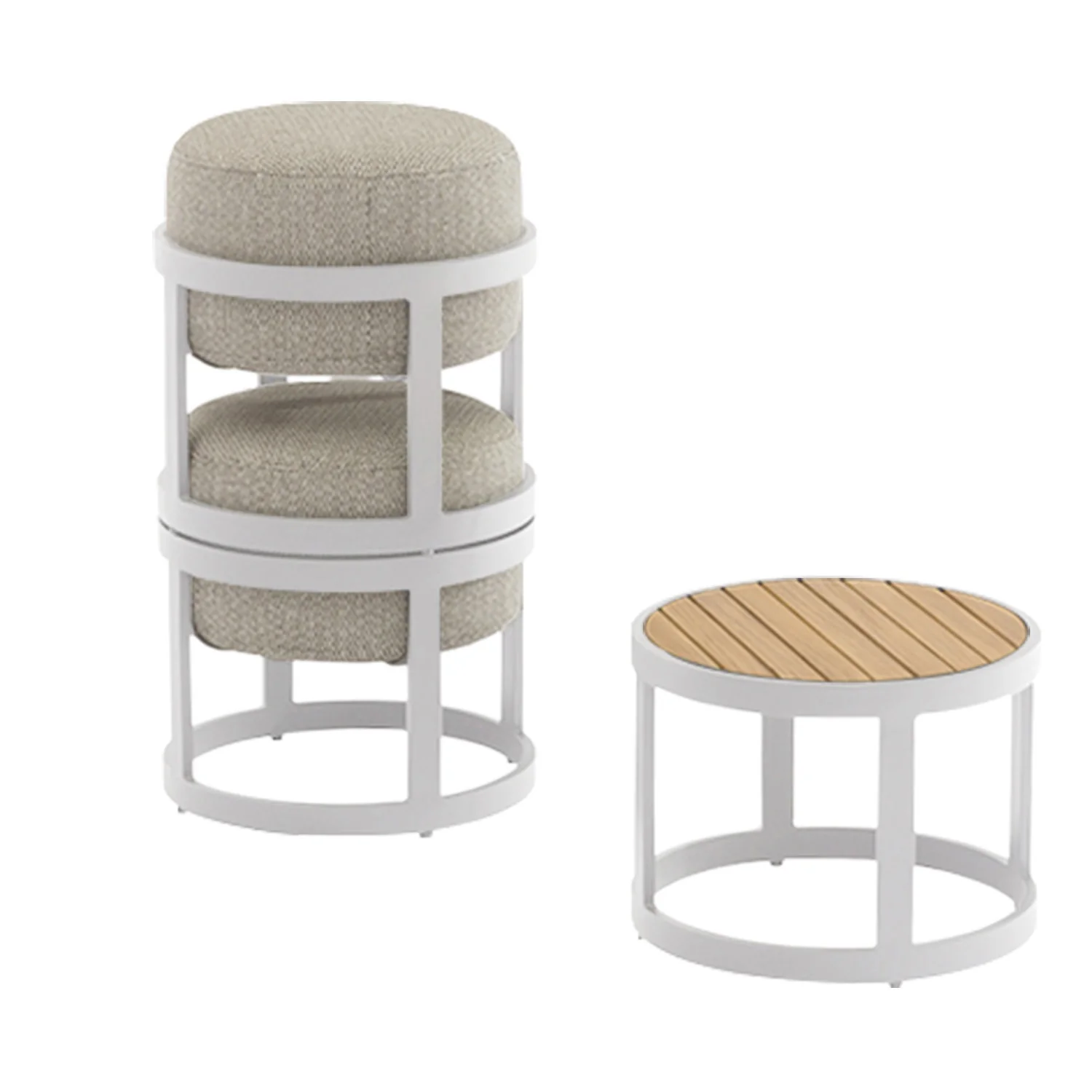 Casper Round Outdoor Aluminium Stool - Image 6