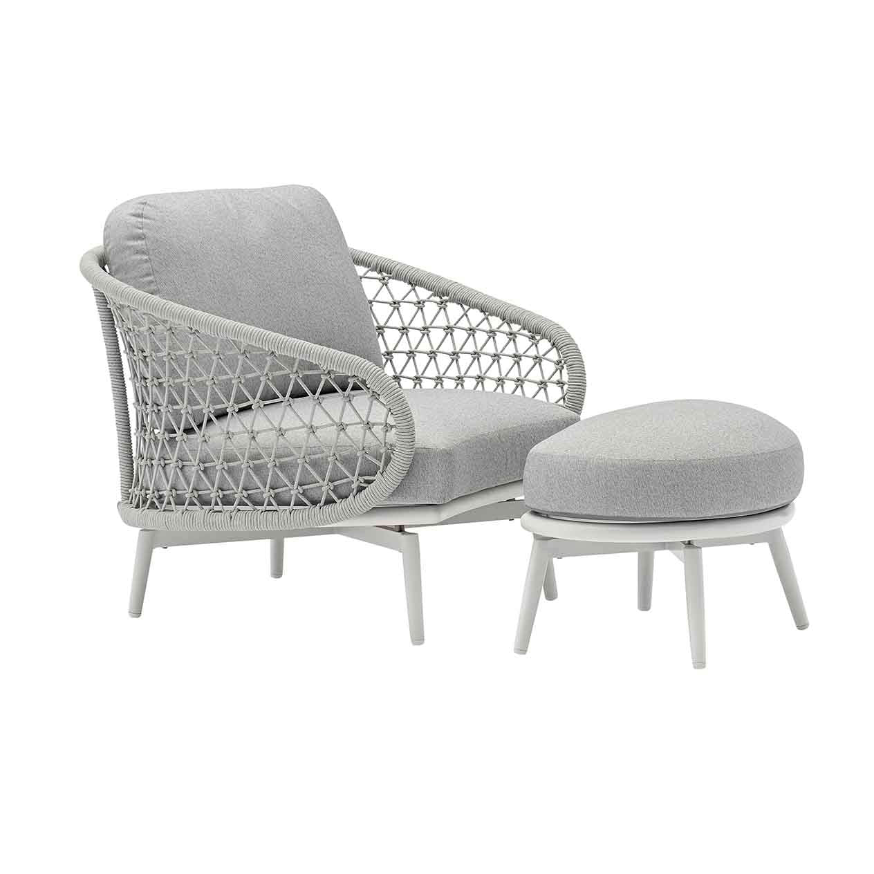 Chelsea Outdoor Rope Small Ottoman - Image 3