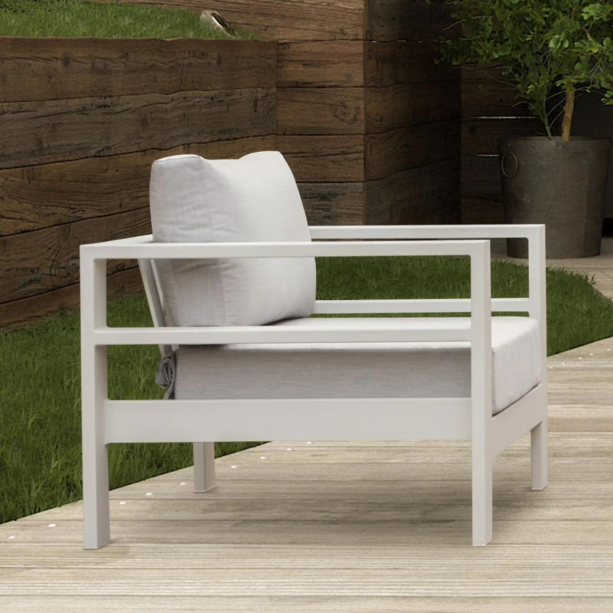 [Clearance] Albury Outdoor Aluminium Armchair at Moorabbin (MOR) VIC Store Only - Image 2