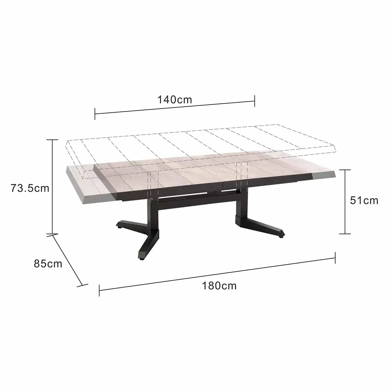 [Clearance] Clifton Outdoor Ceramic Pop Up Extension Coffee Table 140/180 cm at Moorabbin (MOR) VIC Store Only - Image 5