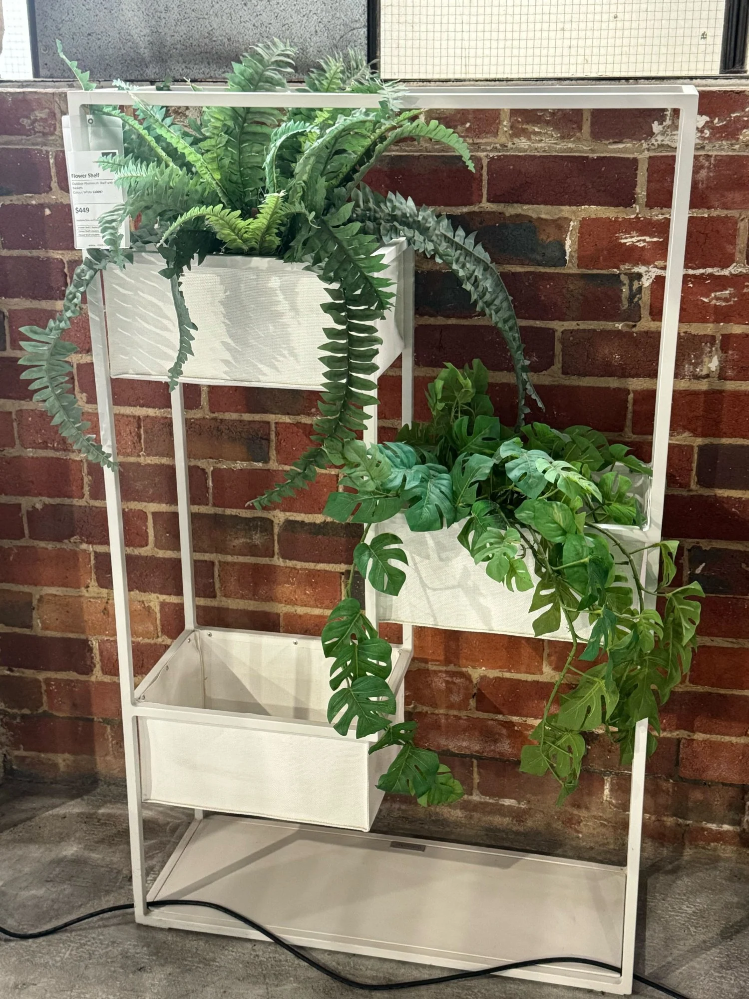 [Clearance] Flower Aluminium Shelf With Three Baskets at Moorabbin (MOR) VIC Store Only