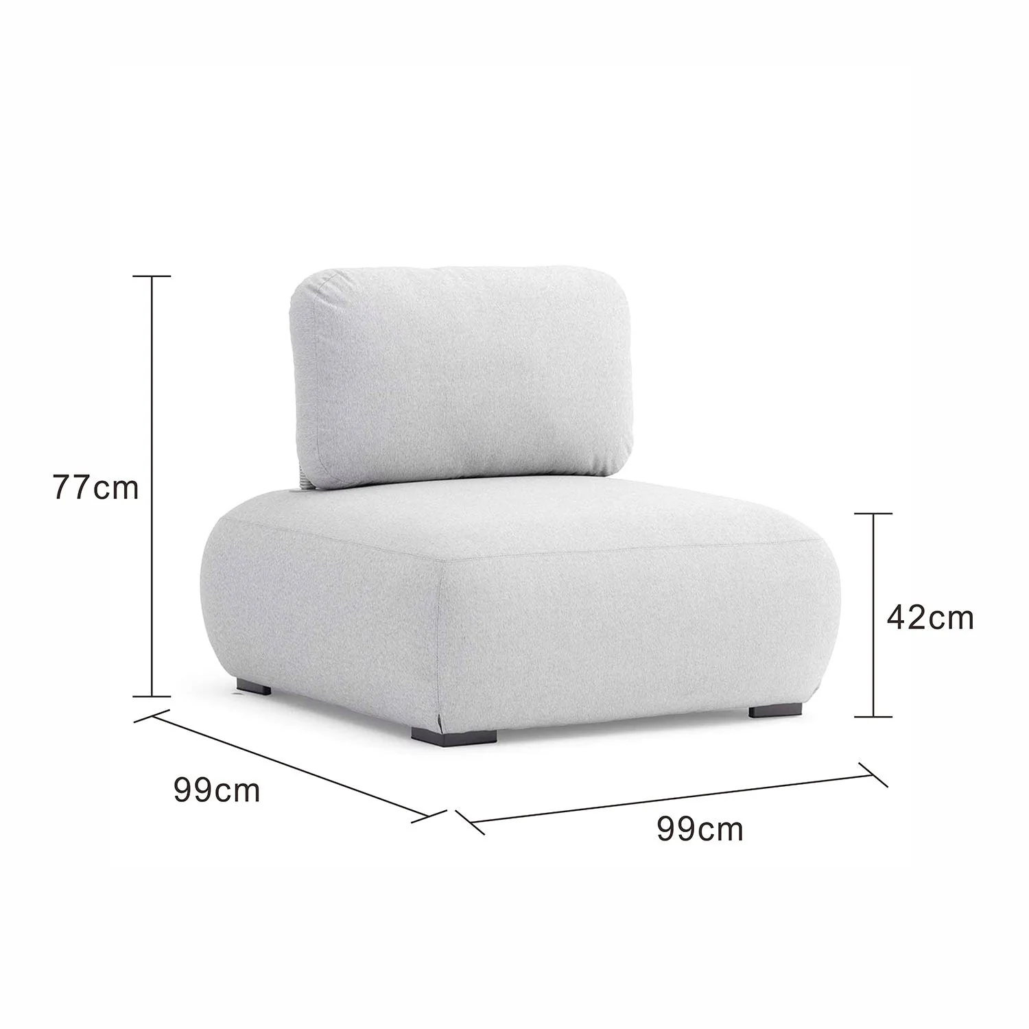 [Clearance] Iowa Outdoor Upholstered Armless Chair at Maroochydore (MCY) QLD Store Only - Image 4