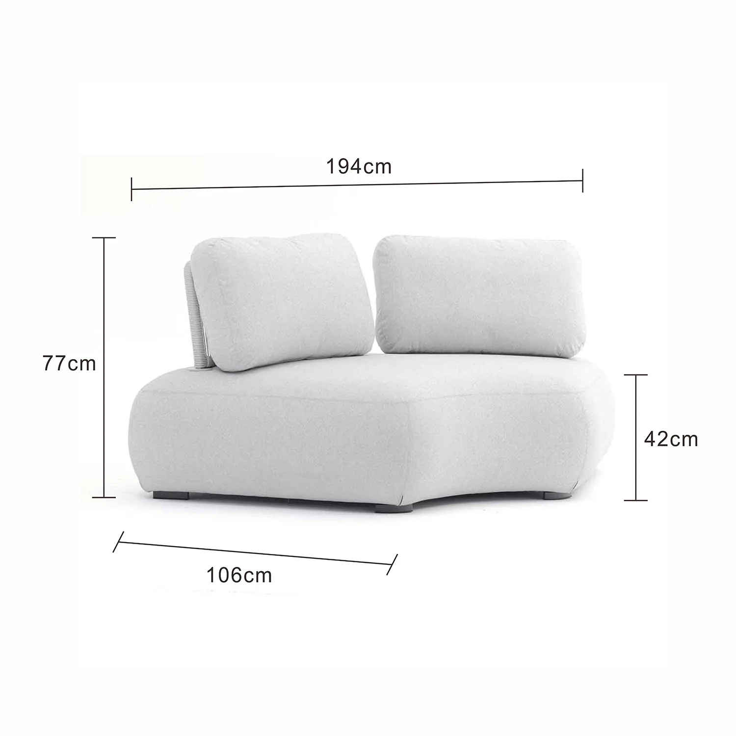 [Clearance] Iowa Outdoor Upholstered Corner Lounge at Alexandria (ALX) NSW Store Only - Image 4