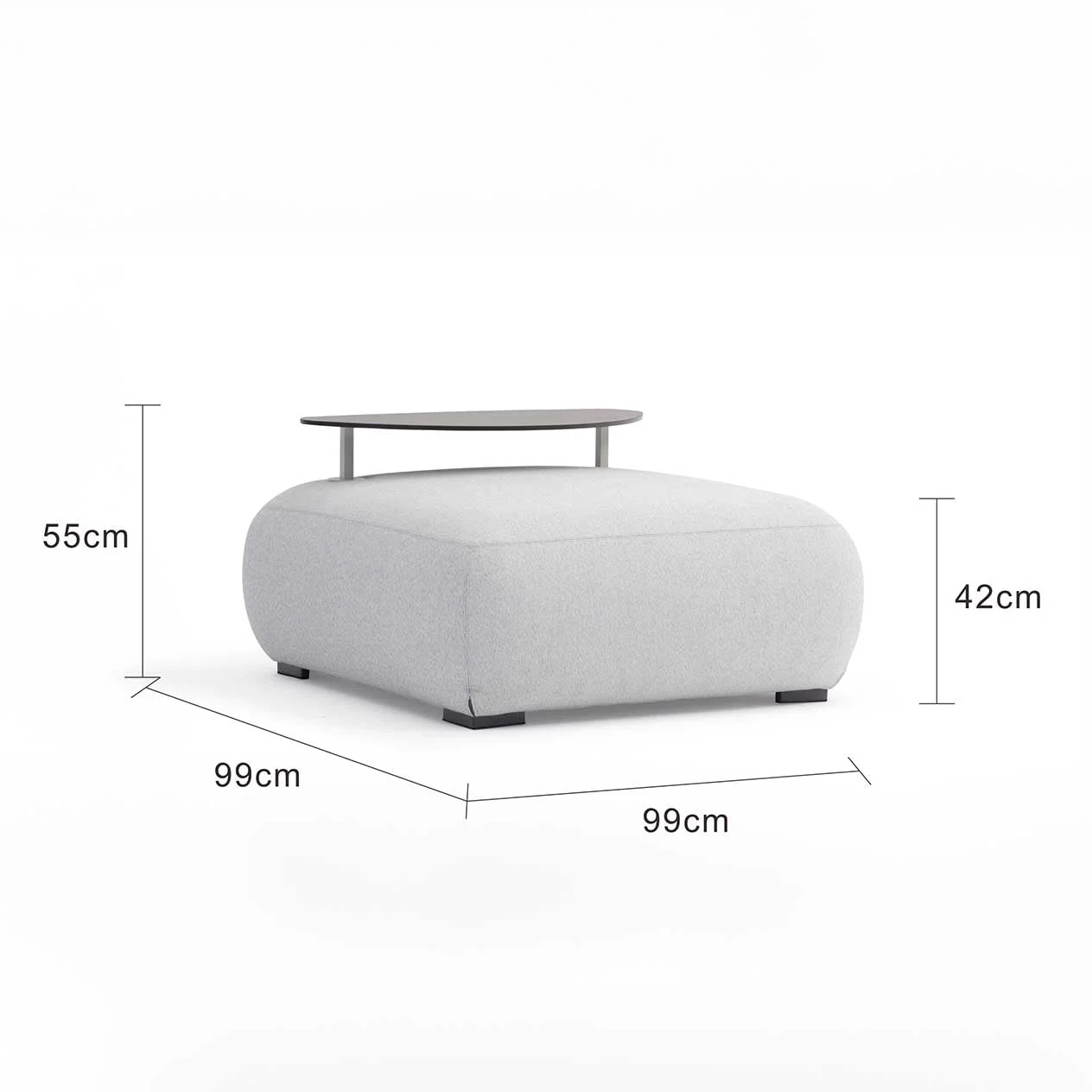 [Clearance] Iowa Outdoor Upholstered Ottoman at Alexandria (ALX) NSW Store Only - Image 5