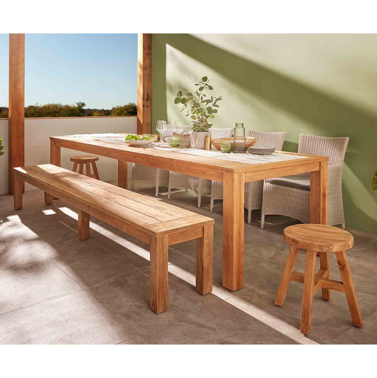 [Clearance] Polly Outdoor Recycled Teak Dining Table 250cm at Brisbane (BNE) QLD Warehouse Only - Image 2