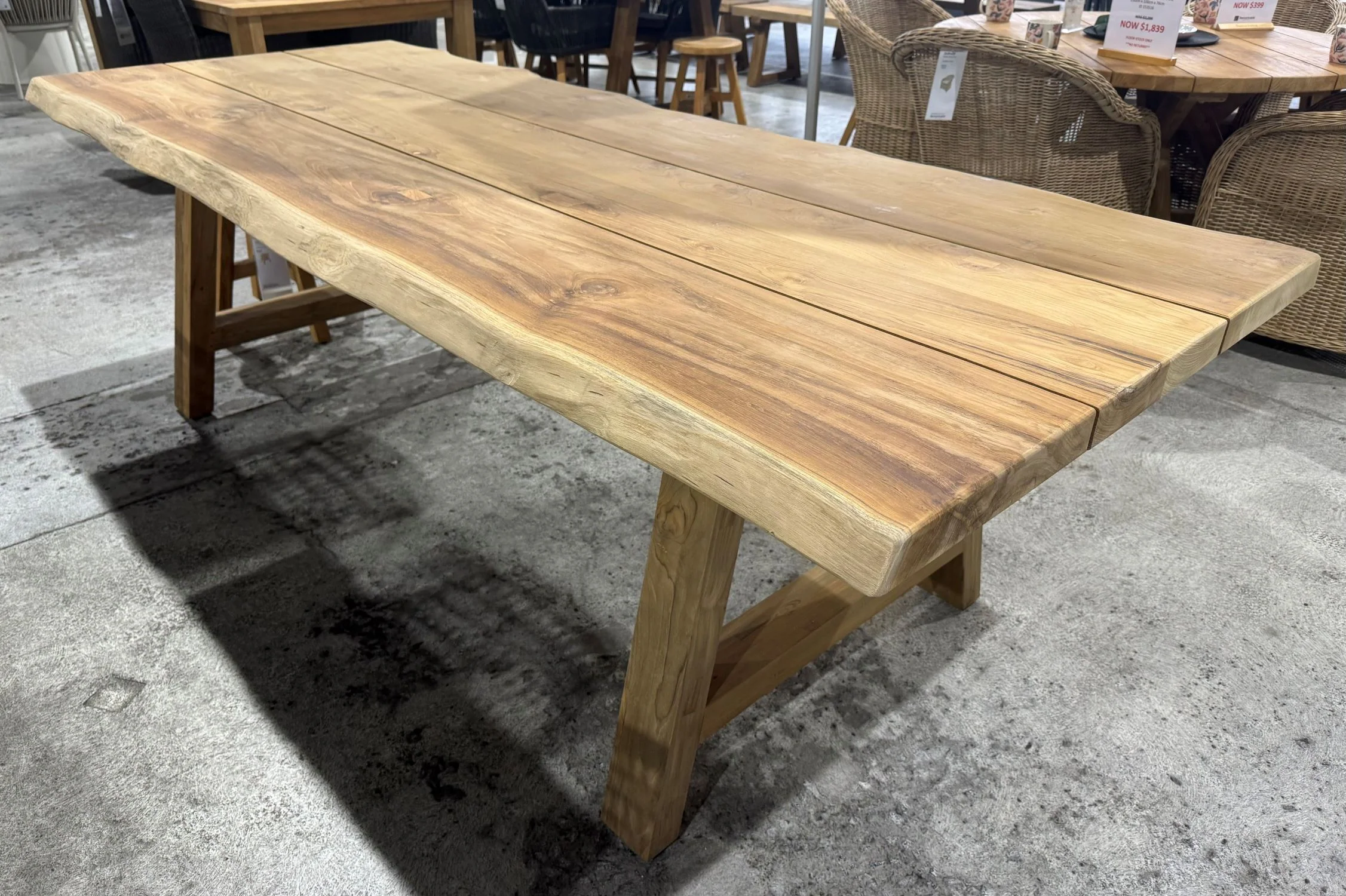 [Clearance] Last One Alexander Recycled Teak Outdoor Dining Table 250 cm at Moorabbin (MOR) VIC Store Only - Image 3
