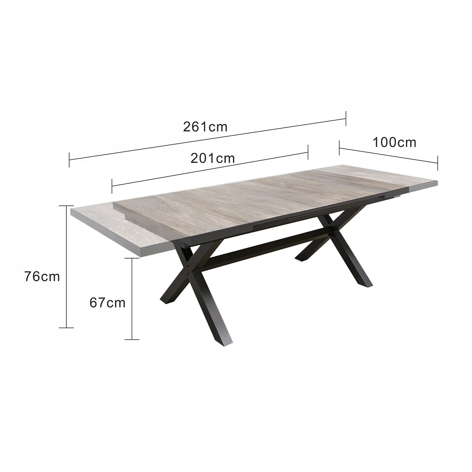 [Clearance] Last One Clifton Outdoor Ceramic Extension Dining Table 201/261 cm at Bundall (BDL) QLD Store Only - Image 4