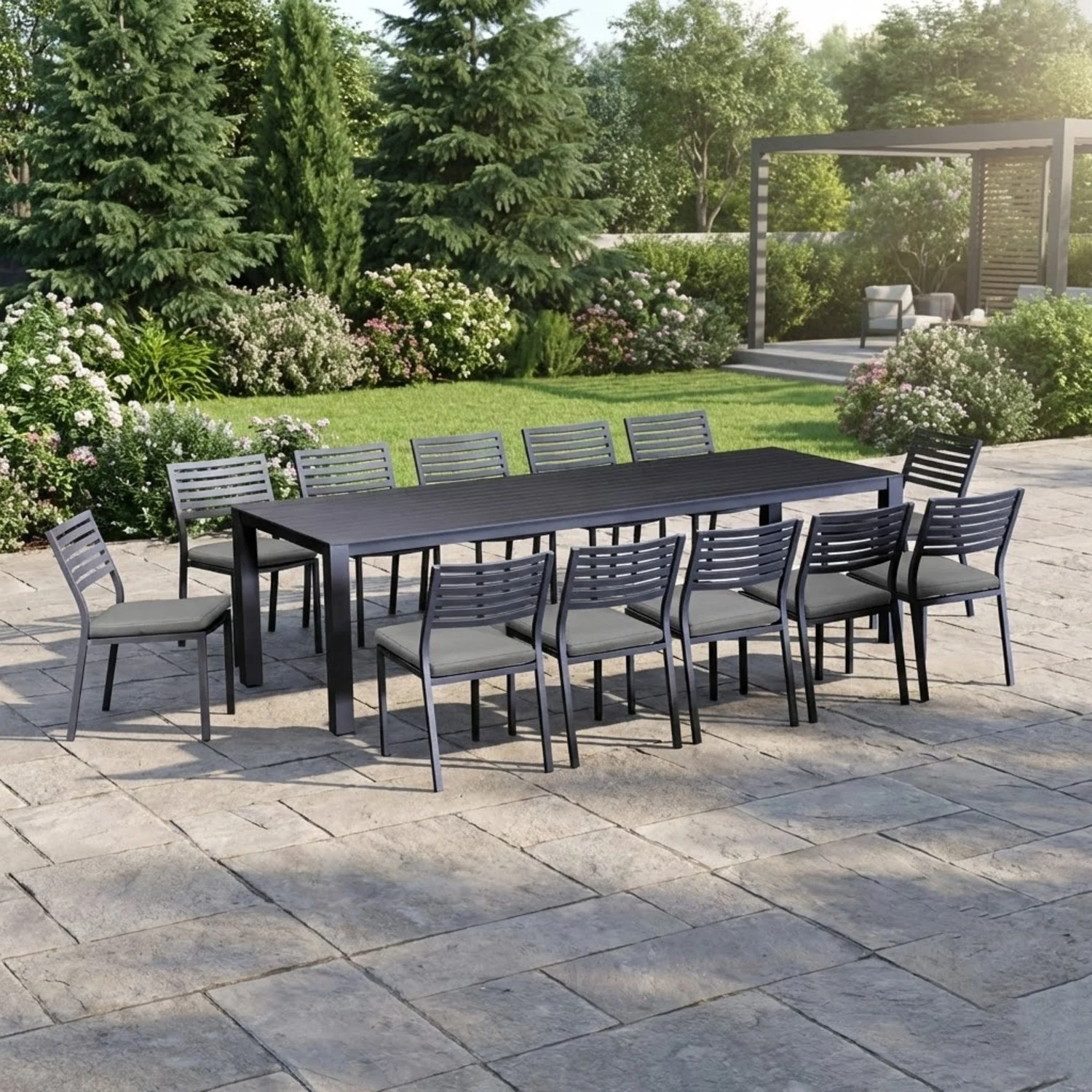 Coda Aluminium Outdoor Dining Armless Chair - Image 2
