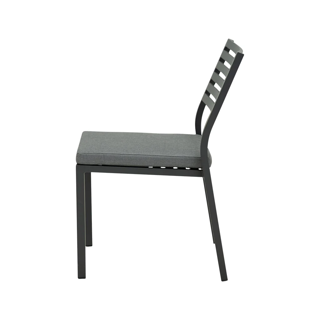 Coda Aluminium Outdoor Armless Dining Chair with Cushion - Image 5