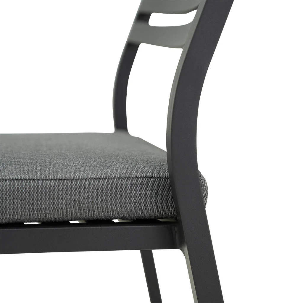 Coda Aluminium Outdoor Armless Dining Chair with Cushion - Image 10