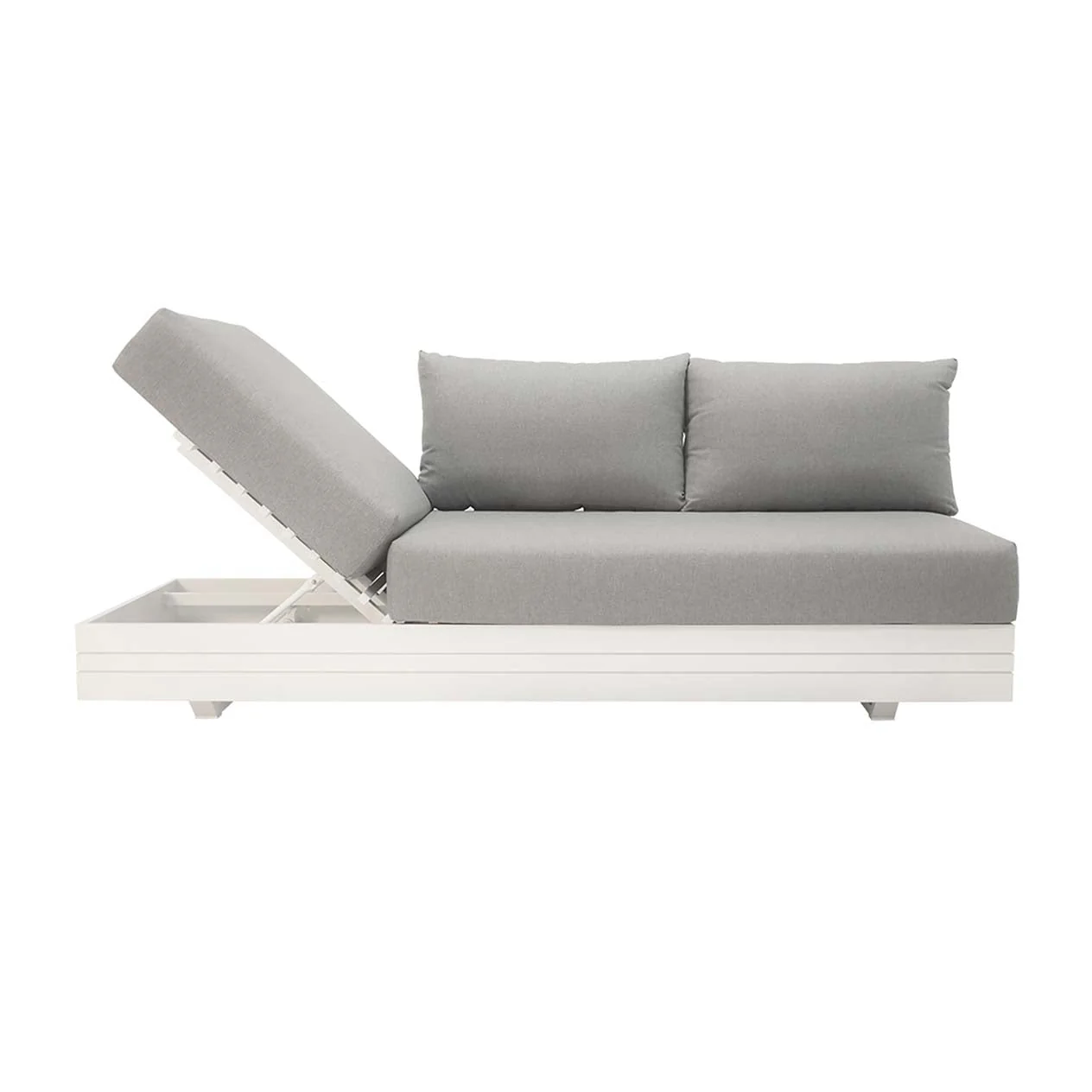 [Clearance] Last One Hannover 3 Seater Outdoor Aluminium Lounge With Sunlounger Feature at Moorabbin (MOR) VIC Store Only