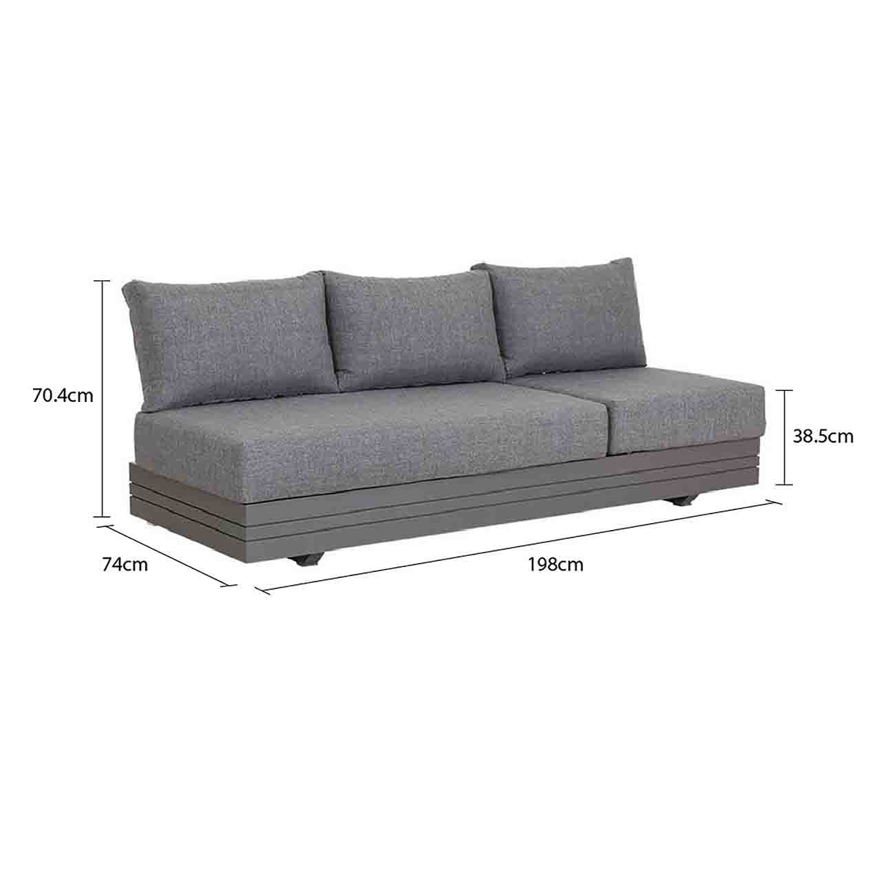 [Clearance] Last One Hannover 3 Seater Outdoor Aluminium Lounge With Sunlounger Feature at Moorabbin (MOR) VIC Store Only - Image 3