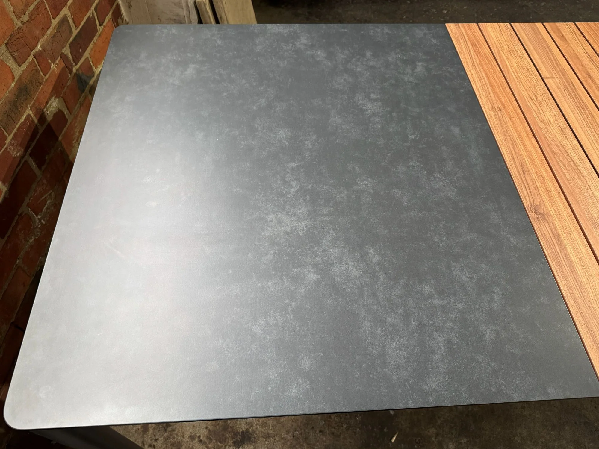 [Clearance] Last One Largo Outdoor Aluminium Dining Table with Ceramic Glass & High-pressure Laminate Top 180 / 246 cm at Moorabbin (MOR) VIC Store Only - Image 5