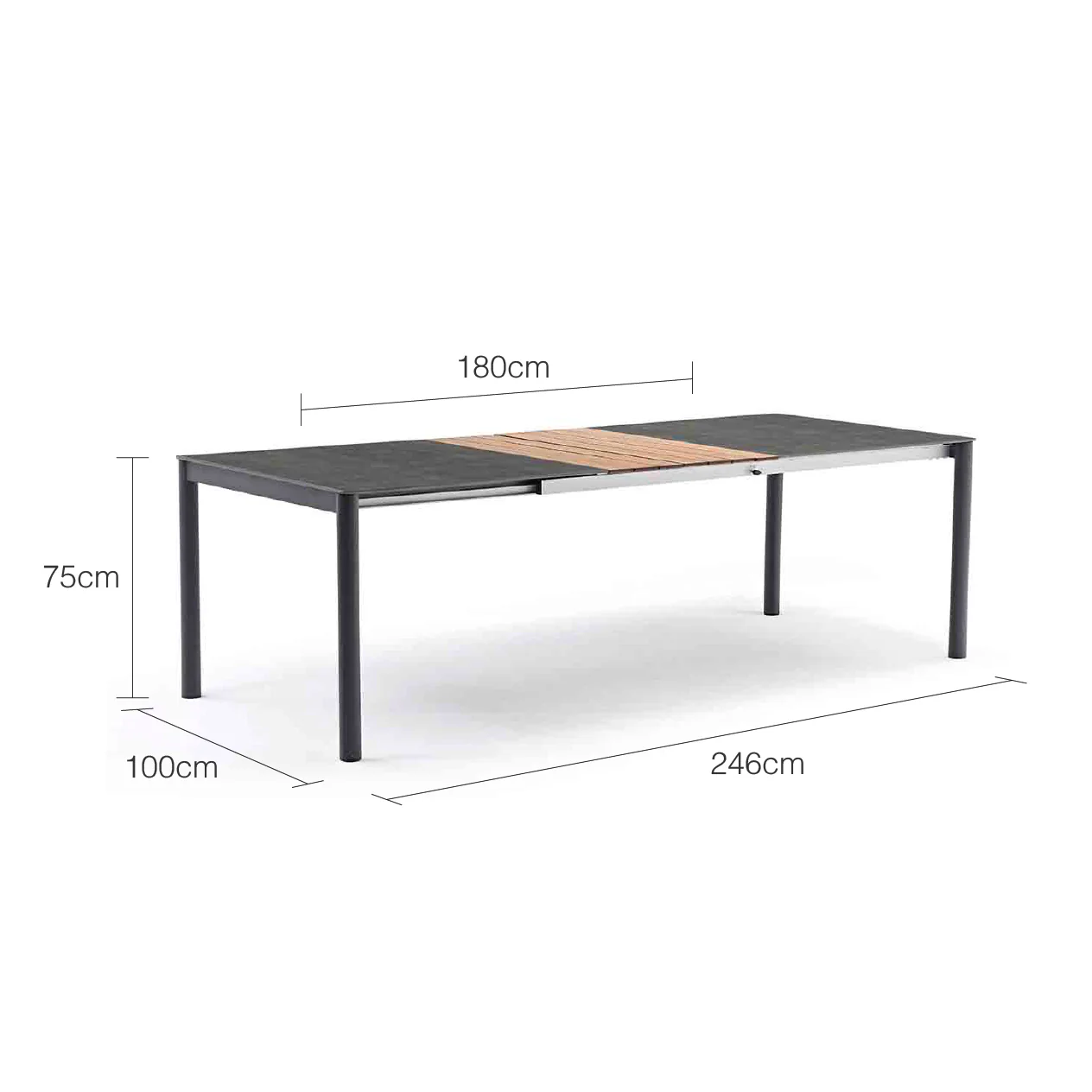 [Clearance] Last One Largo Outdoor Aluminium Dining Table with Ceramic Glass & High-pressure Laminate Top 180 / 246 cm at Moorabbin (MOR) VIC Store Only - Image 7