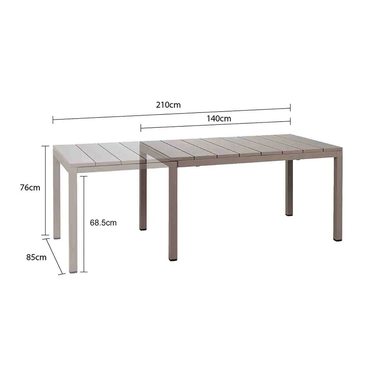 [Clearance] Last One Nardi Rio Outdoor Resin Extension Dining Table 140/210cm at Bundall (BDL) QLD Store Only - Image 8