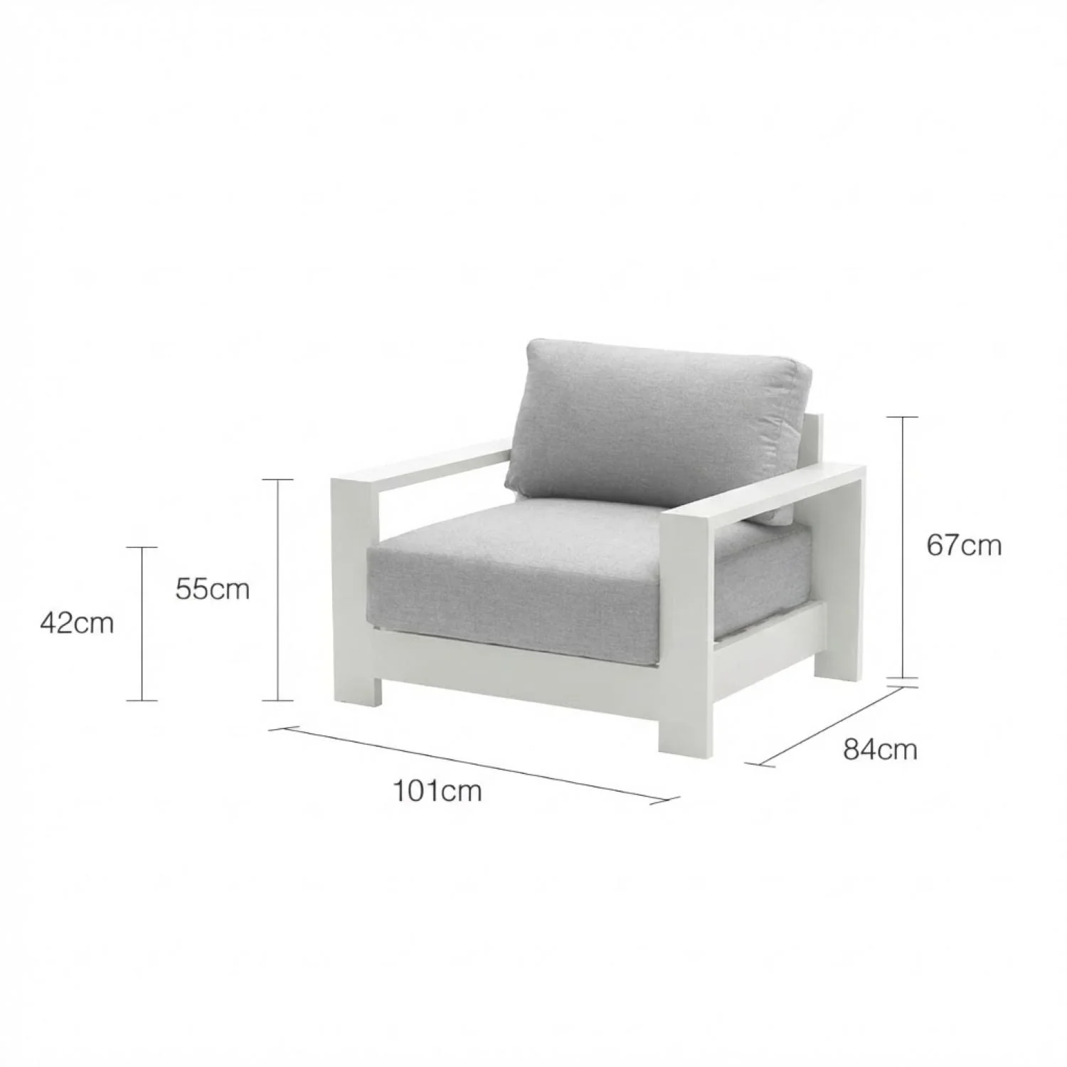 [Clearance] Last One Skyline Outdoor Aluminium Armchair at Bundall (BDL) QLD Store Only - Image 4