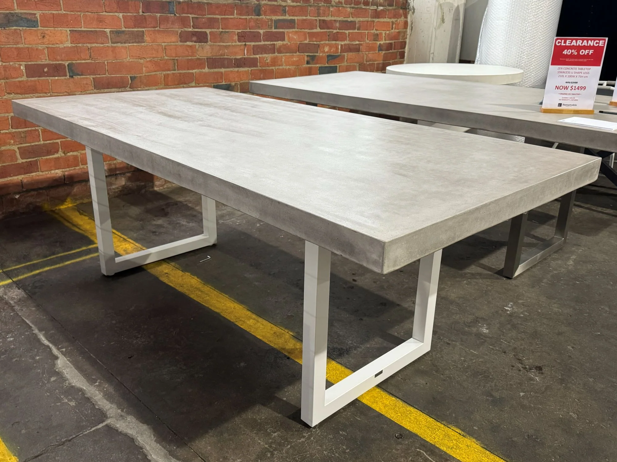 [Clearance] Last One Zen Outdoor Concrete Dining Table With U Shape Leg 210 cm at Moorabbin (MOR) VIC Store Only - Image 2