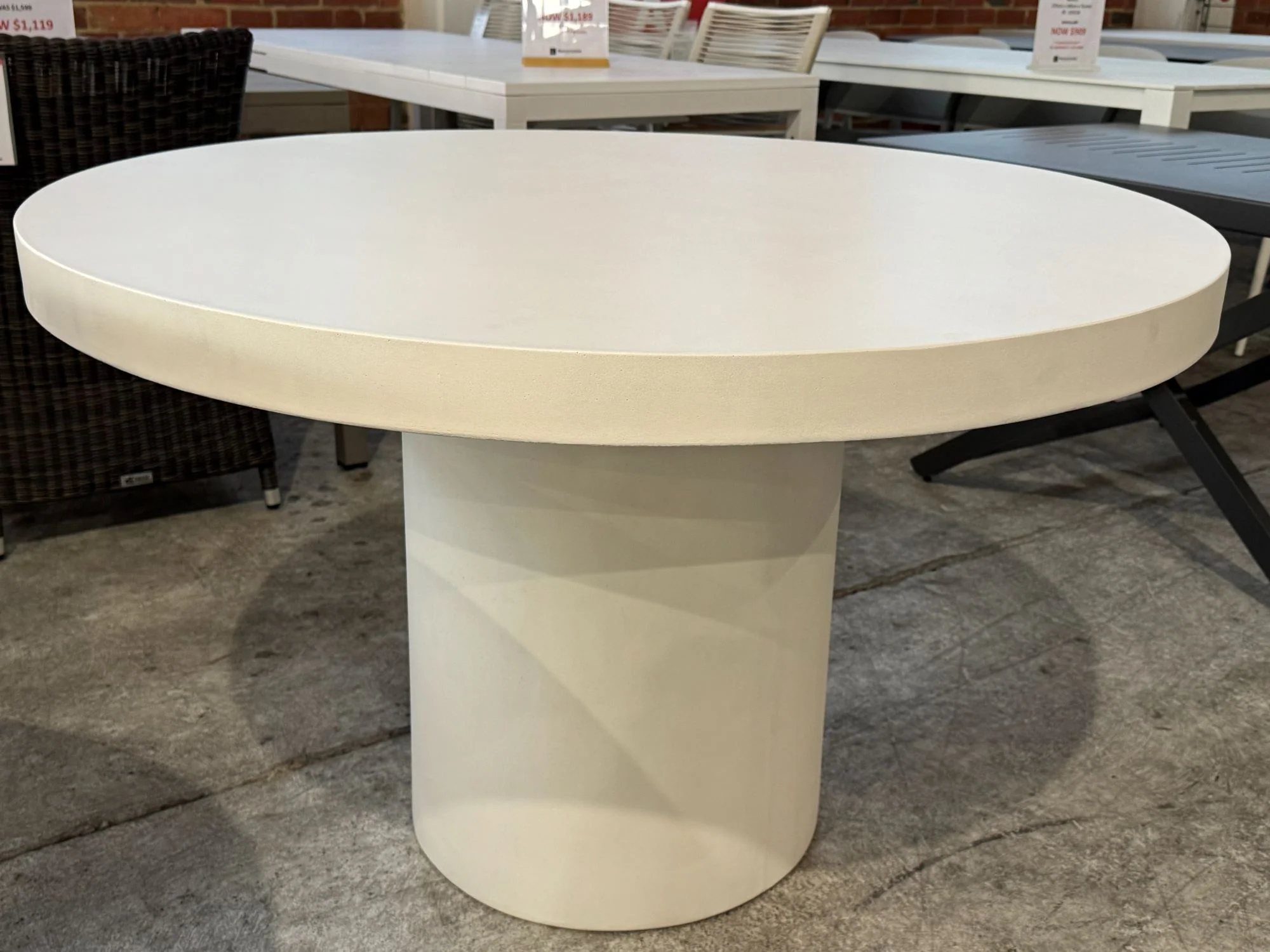 [Clearance] Last One Zen Outdoor Concrete Round Dining Table 120 cm at Moorabbin (MOR) VIC Store Only - Image 2