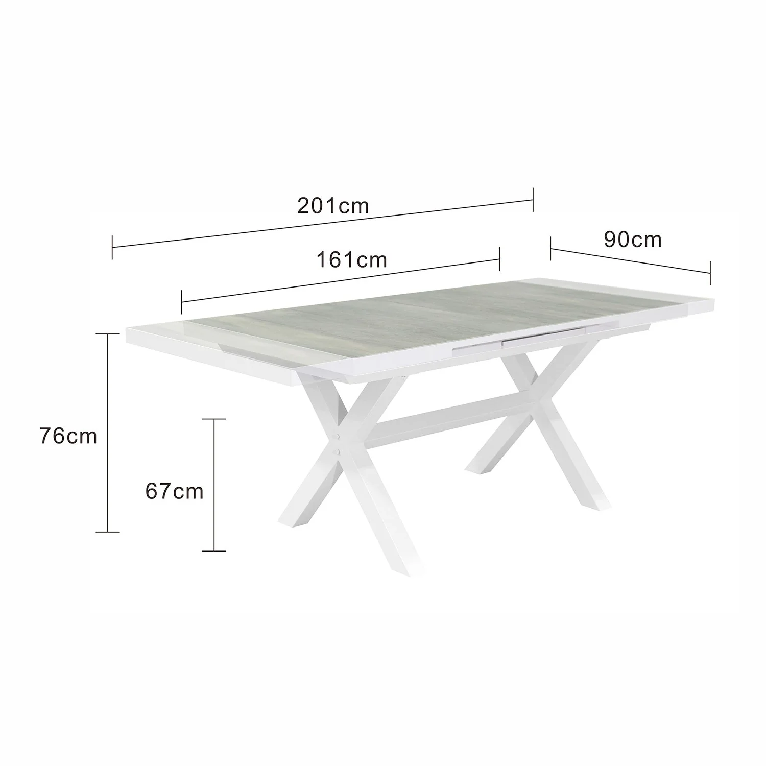 [Clearance] Last Two Clifton Outdoor Ceramic Extension Dining Table 161/201 cm at Moorabbin (MOR) VIC Store Only - Image 10