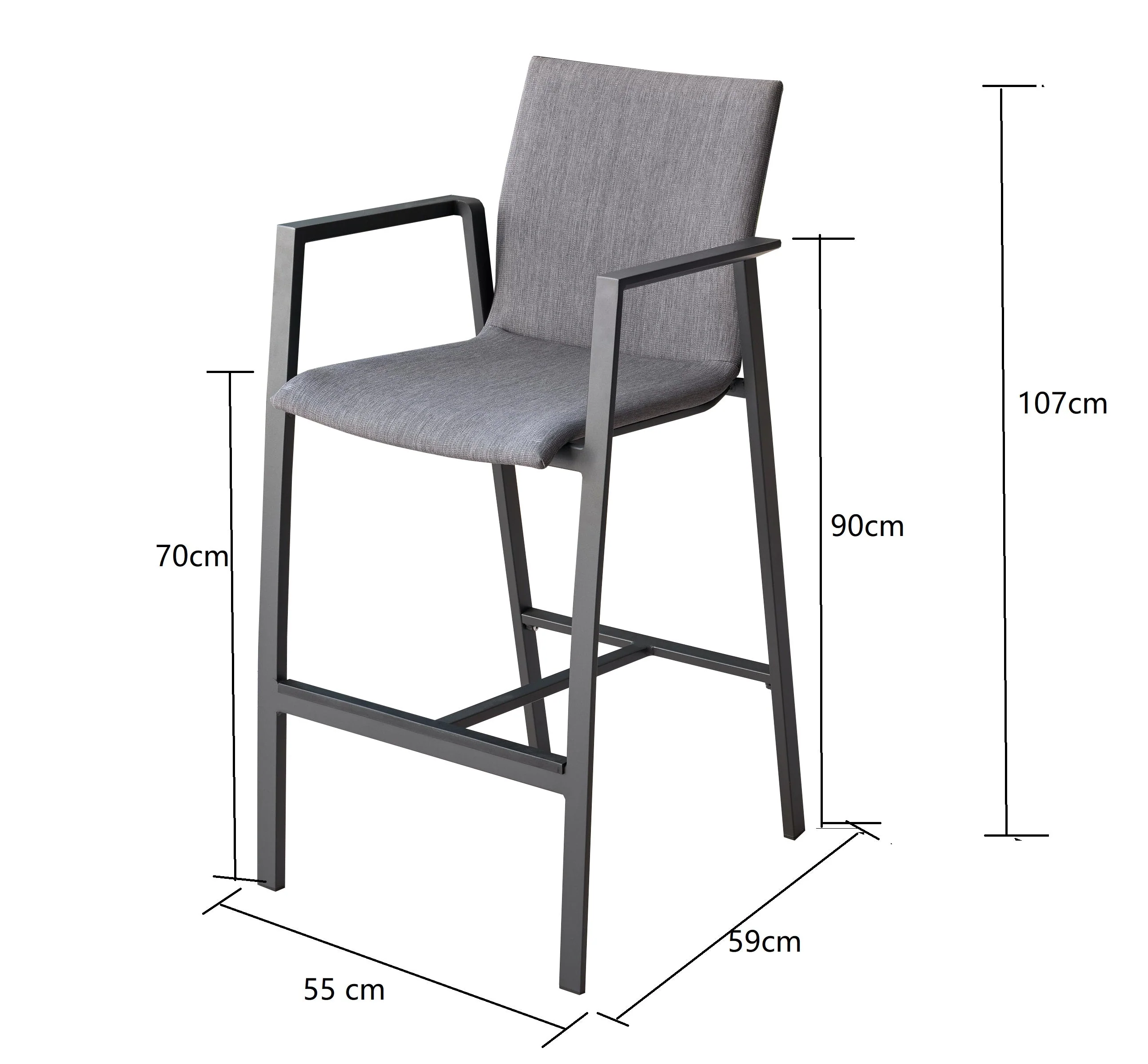[Clearance] Last Two Territory Outdoor Aluminium Bar Stool at Bundall (BDL) QLD Store Only - Image 2