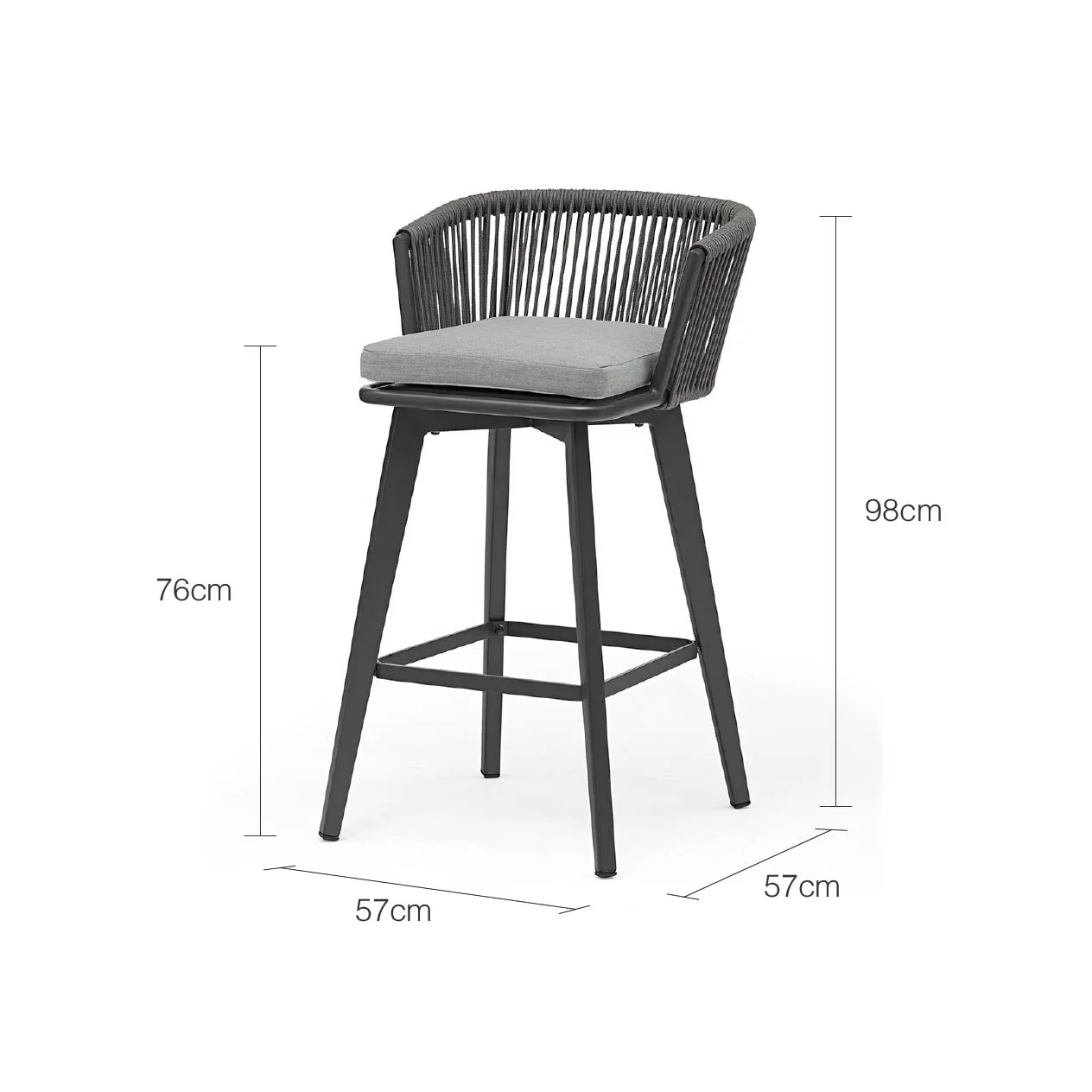[Clearance] Truro Outdoor Rope Bar Chair at Pymble (PYM) NSW Store Only - Image 3
