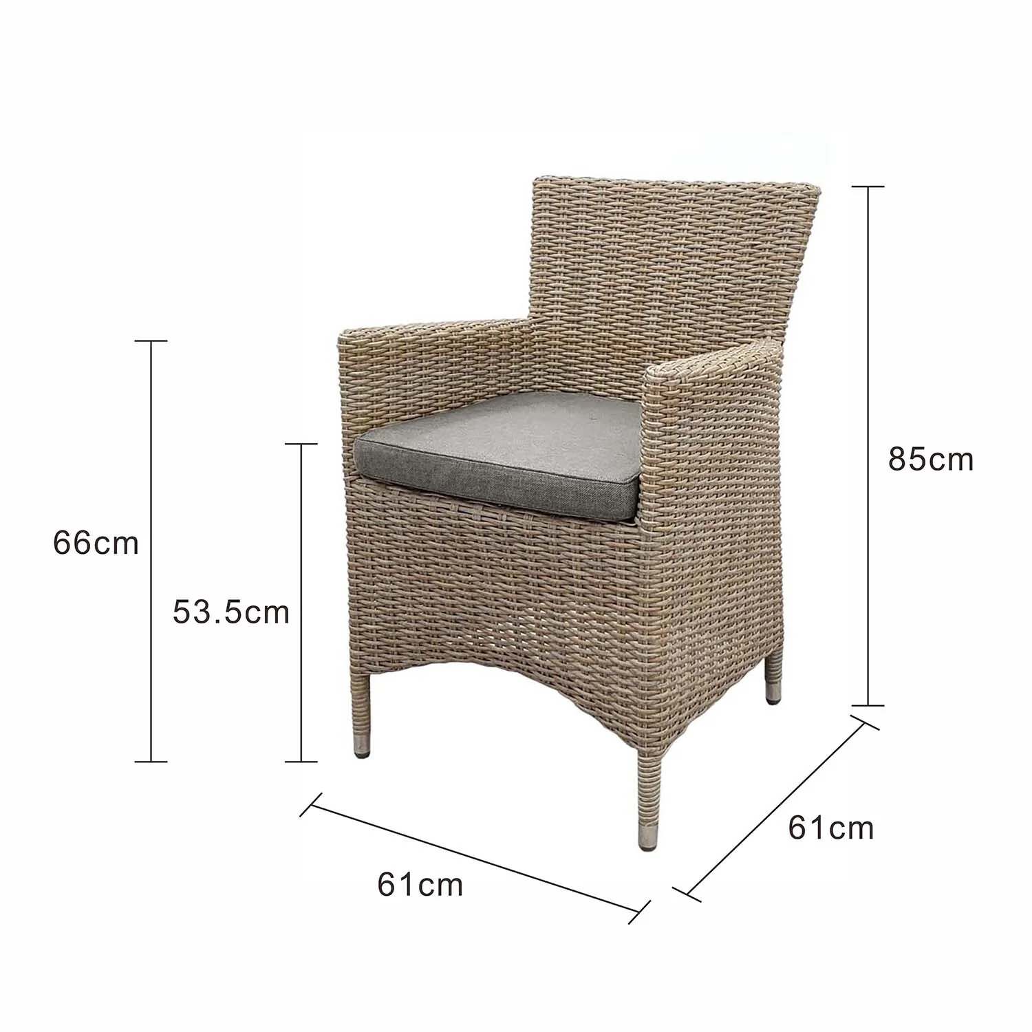 Luton Wicker Outdoor Dining Chair - Image 6