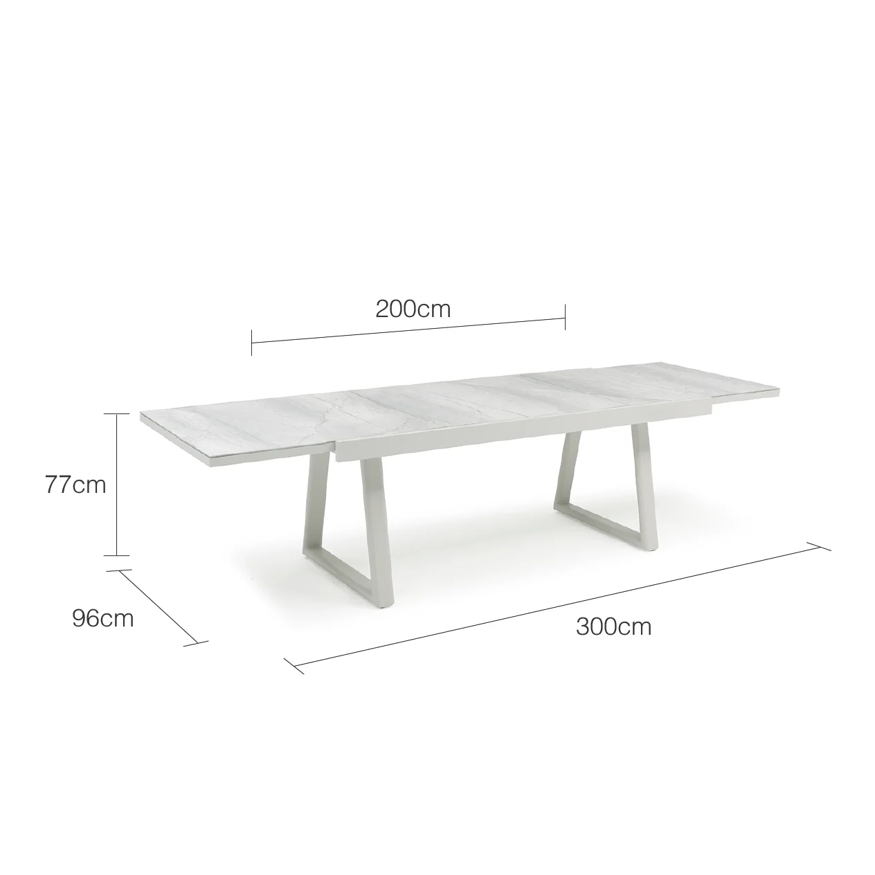 [Clearance] Mykonos Outdoor Aluminium Extension Table with Ceramic Glass Top at Alexandria (ALX) NSW Store Only - Image 6