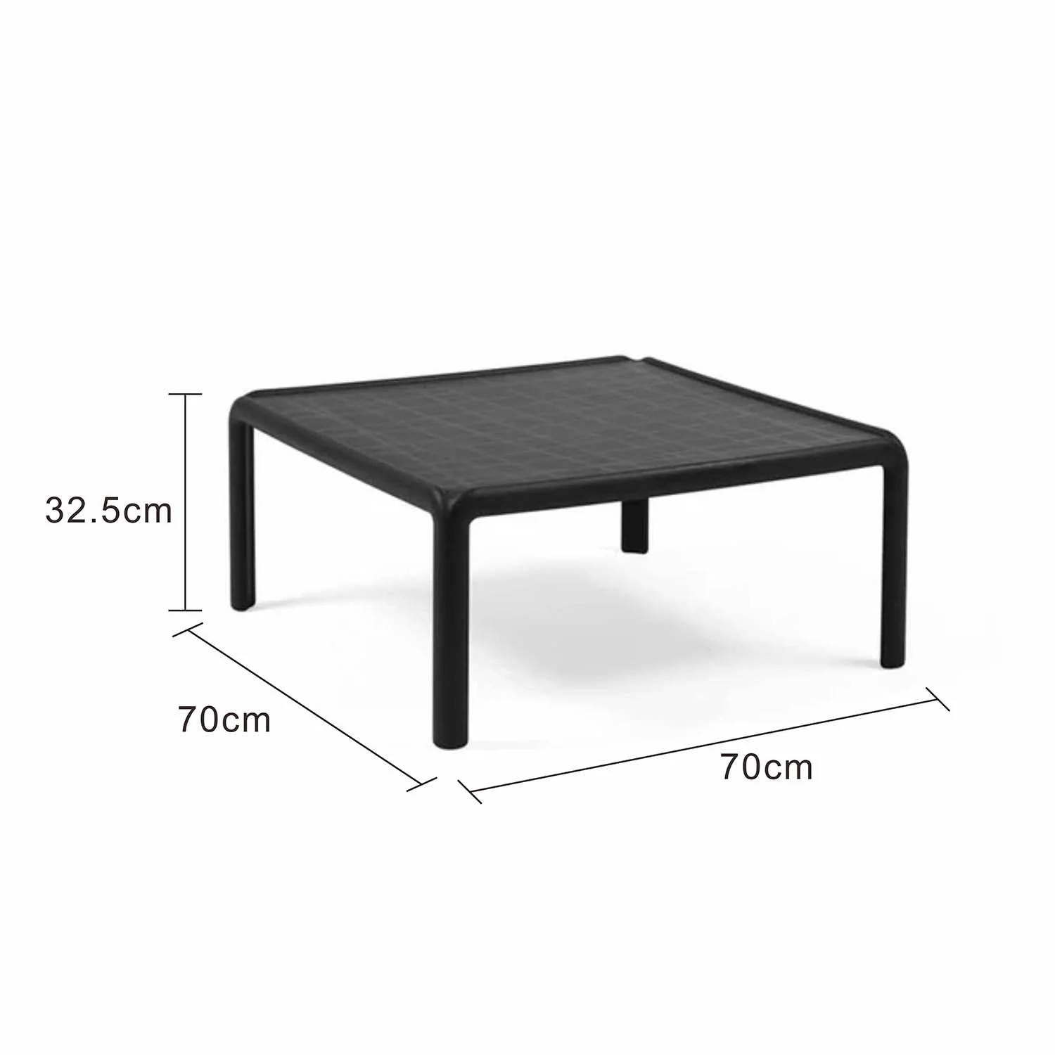 Nardi Komodo Outdoor Resin Coffee Table with Glass Top 70 cm - Image 8
