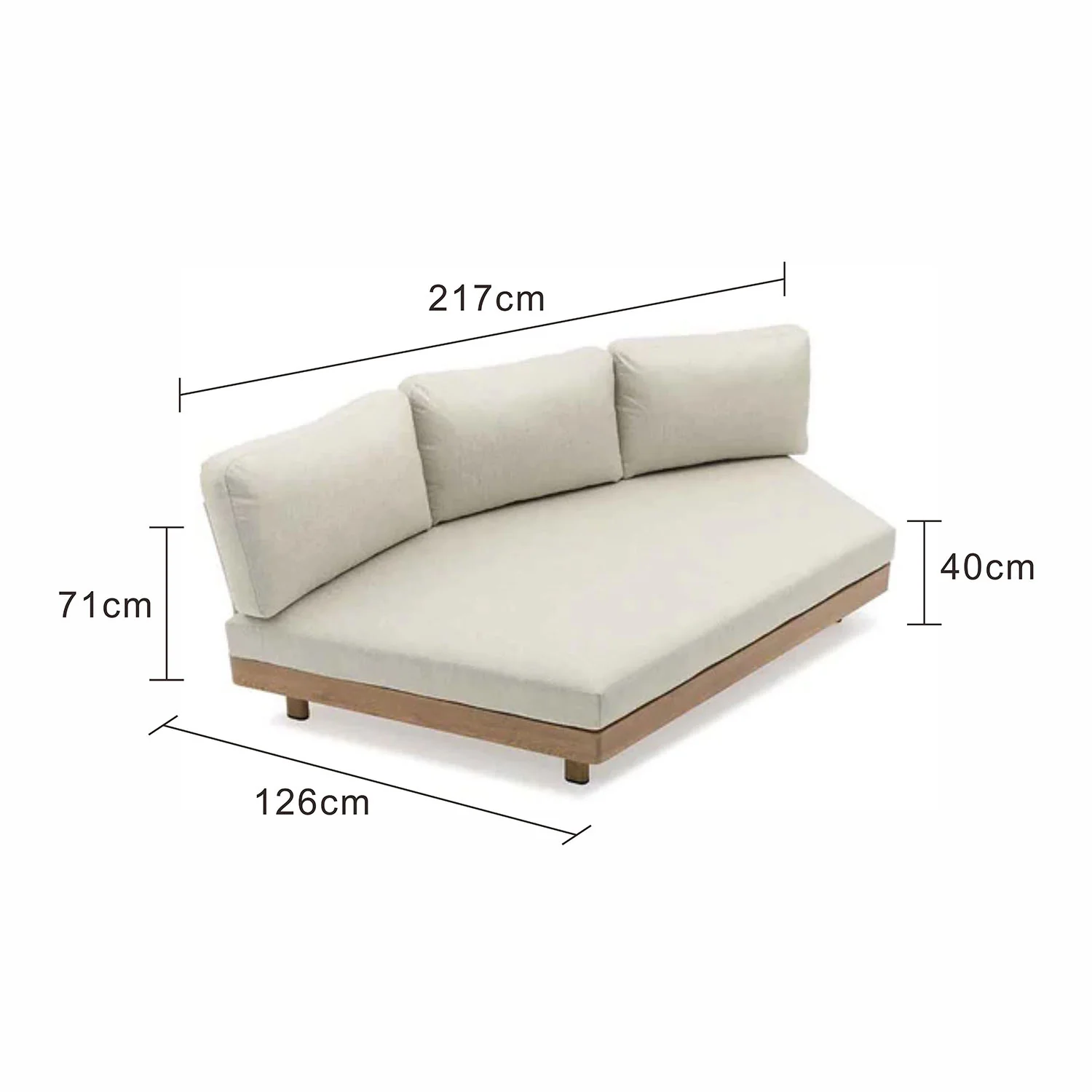 Regina 3 Seater Outdoor Aluminium Lounge - Image 3