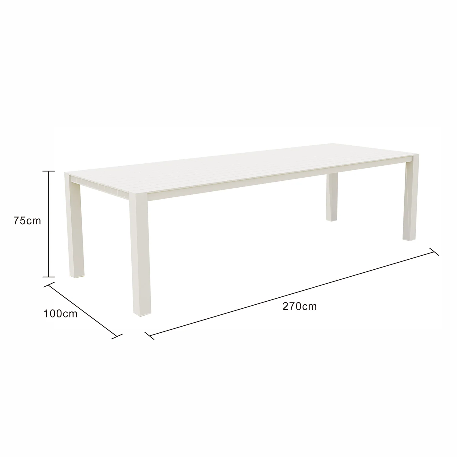 Vernon Outdoor Aluminium Dining Table 270 cm - Image 8