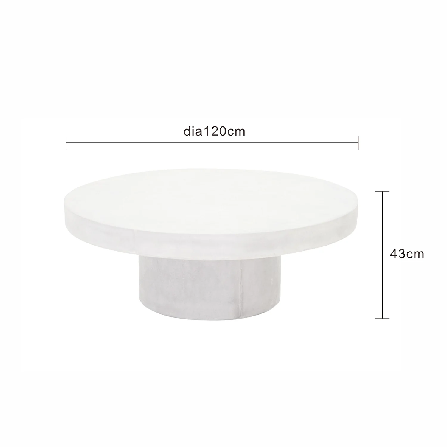 Zen Concrete Round Coffee Table 120 cm - Image 5