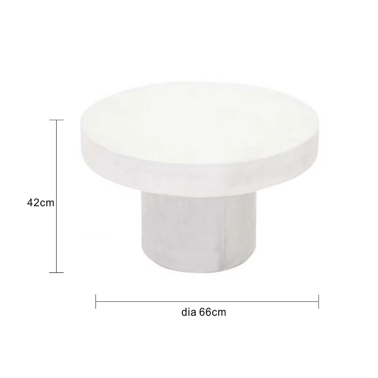 Zen Round Outdoor Concrete Round Coffee Table 66 cm - Image 4
