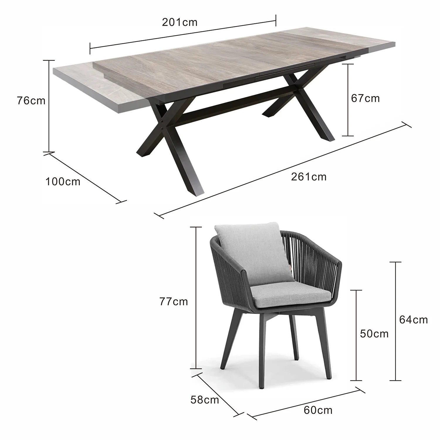 Clifton Table Truro Chair Outdoor Dining Setting - Image 3