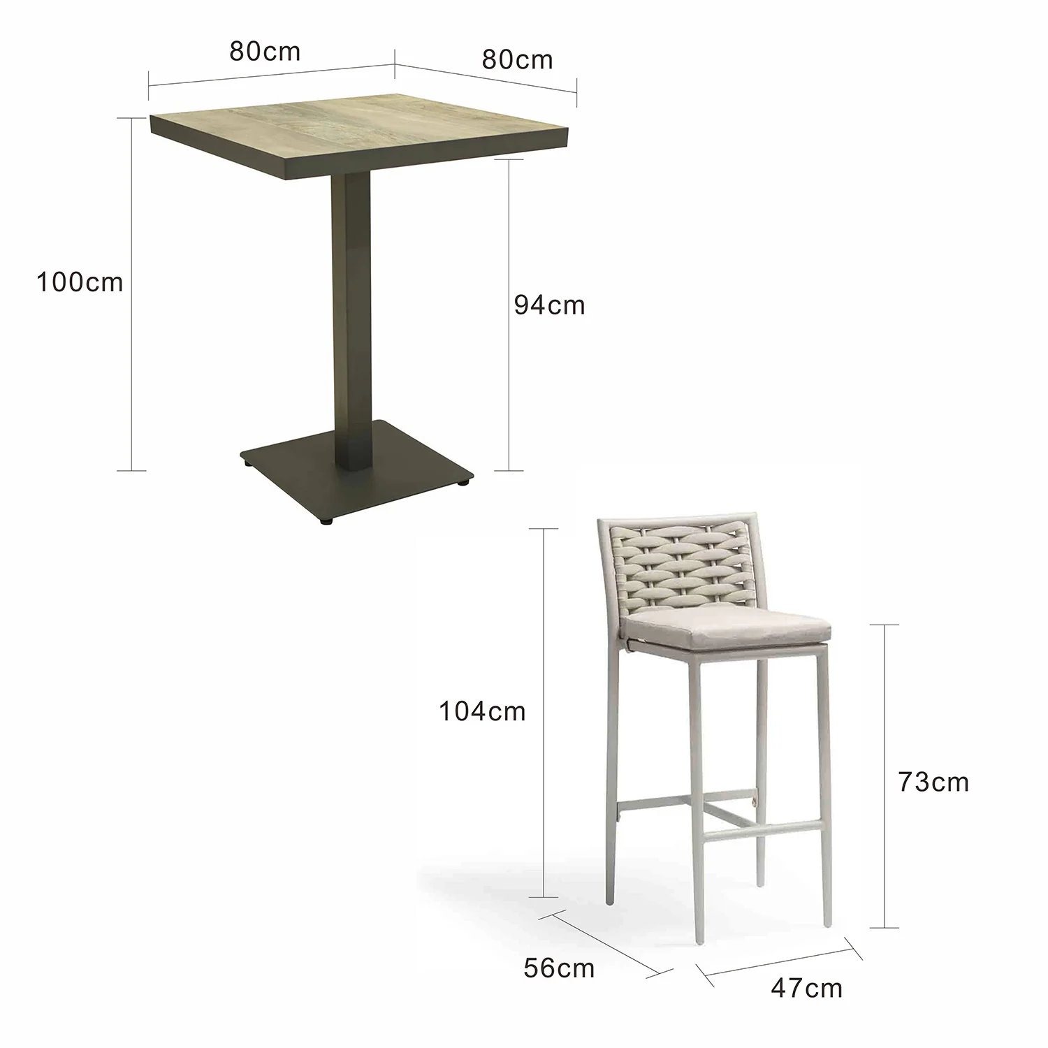 Clifton Table Boston Stool Outdoor Bar Setting - Image 5