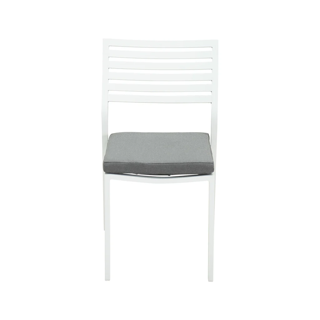 Coda Aluminium Outdoor Armless Dining Chair with Cushion - Image 4