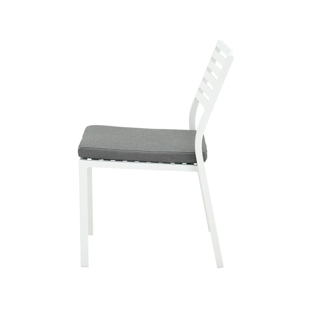 Coda Aluminium Outdoor Armless Dining Chair with Cushion - Image 6